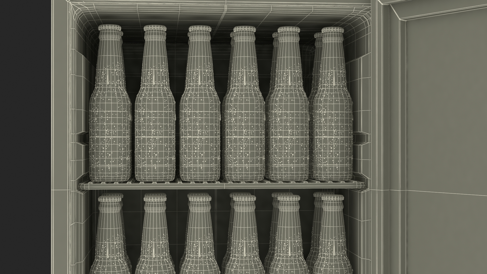 Beverage Cooler Fridge with Coronita Beer Bottles 3D model