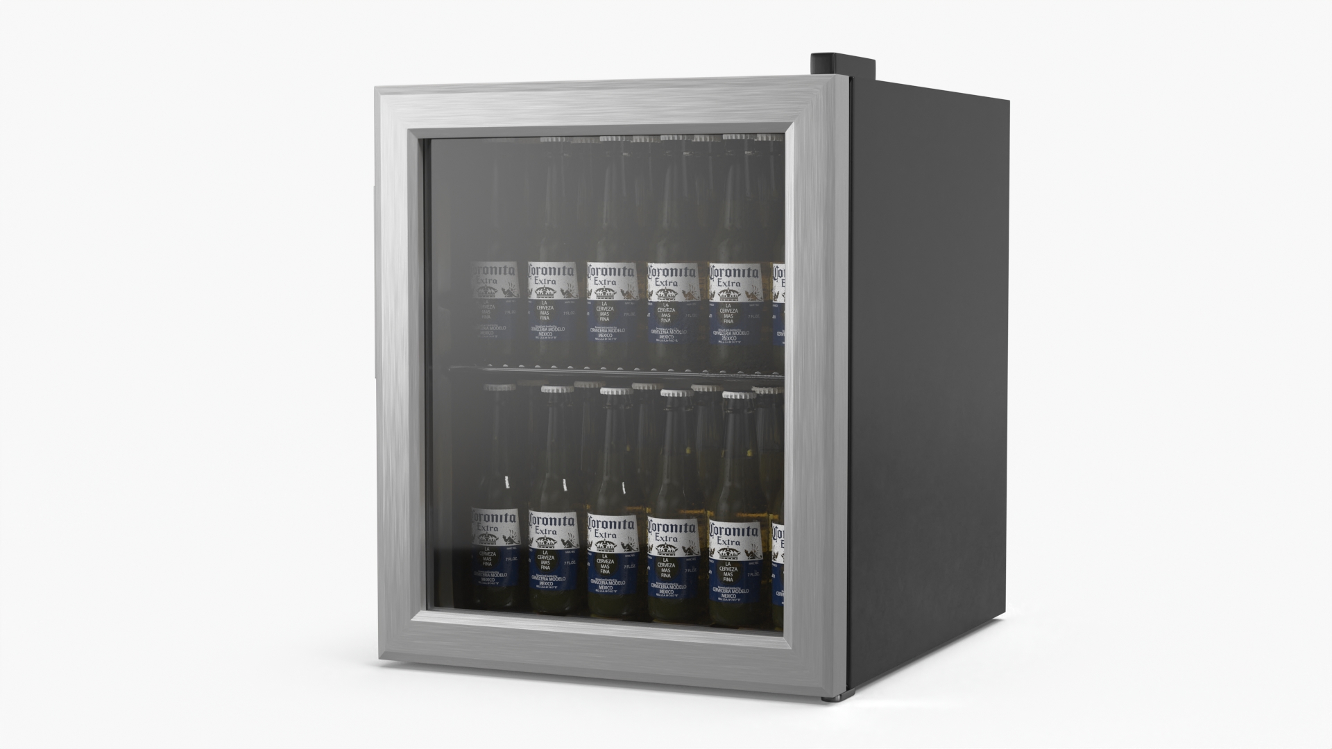 Beverage Cooler Fridge with Coronita Beer Bottles 3D model