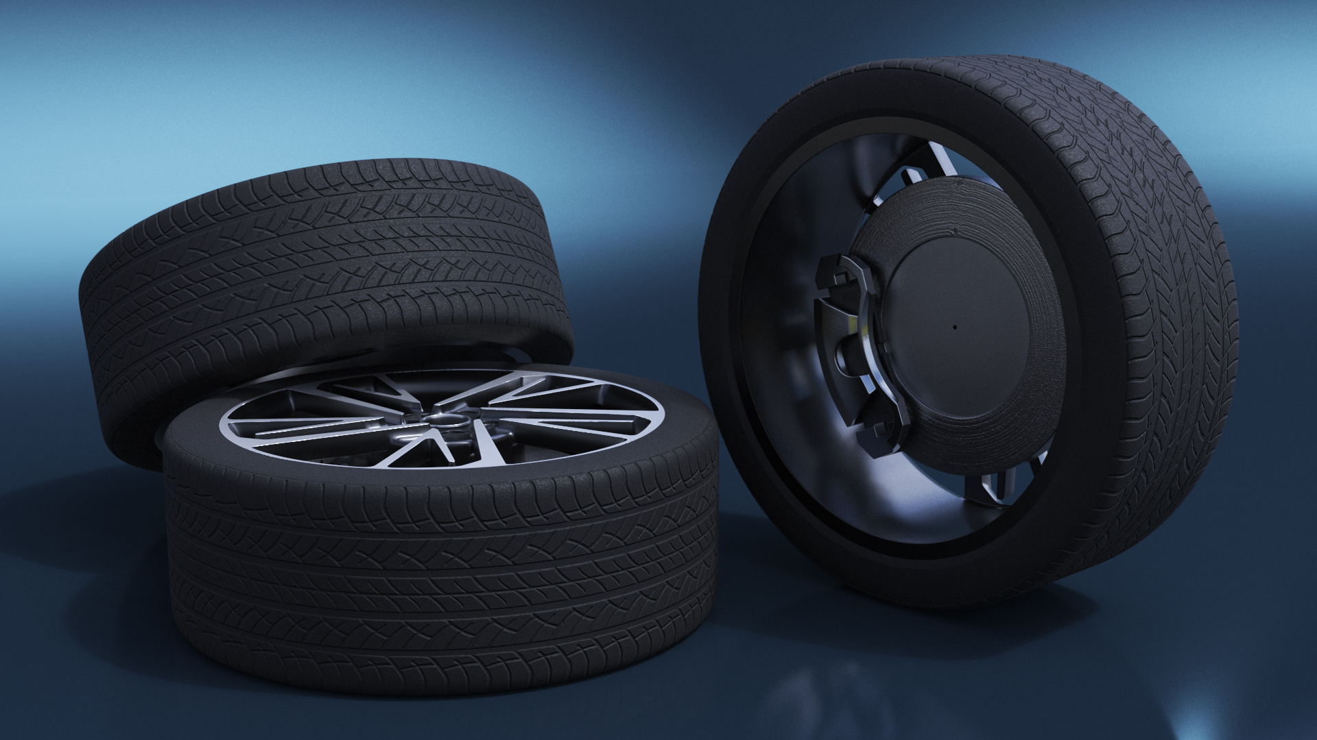 3D model Alloy Wheel with Tires for 3D Print