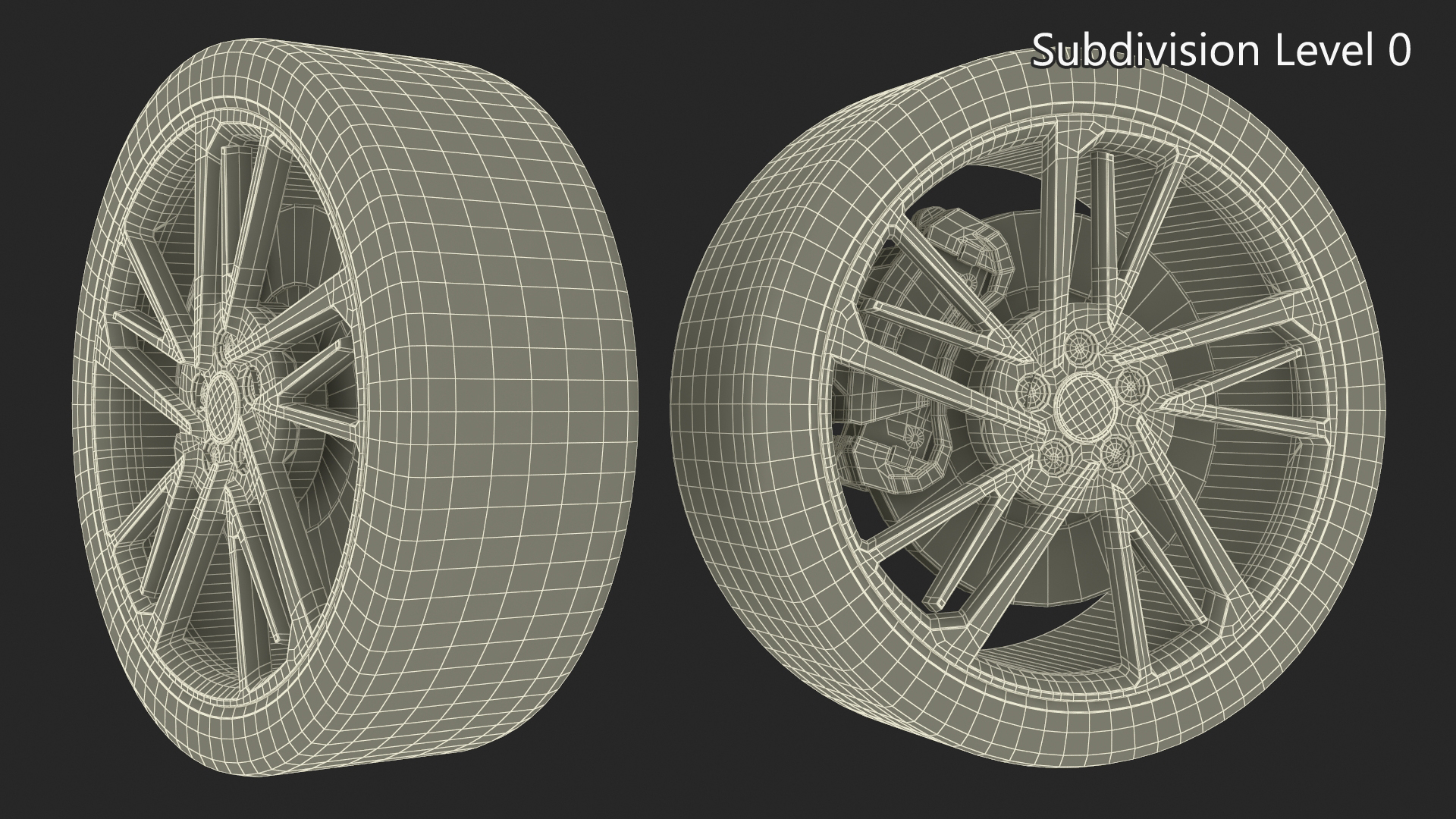 3D model Alloy Wheel with Tires for 3D Print