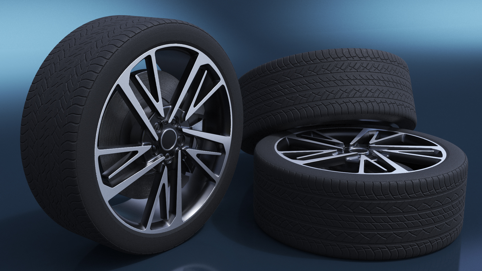 3D model Alloy Wheel with Tires for 3D Print