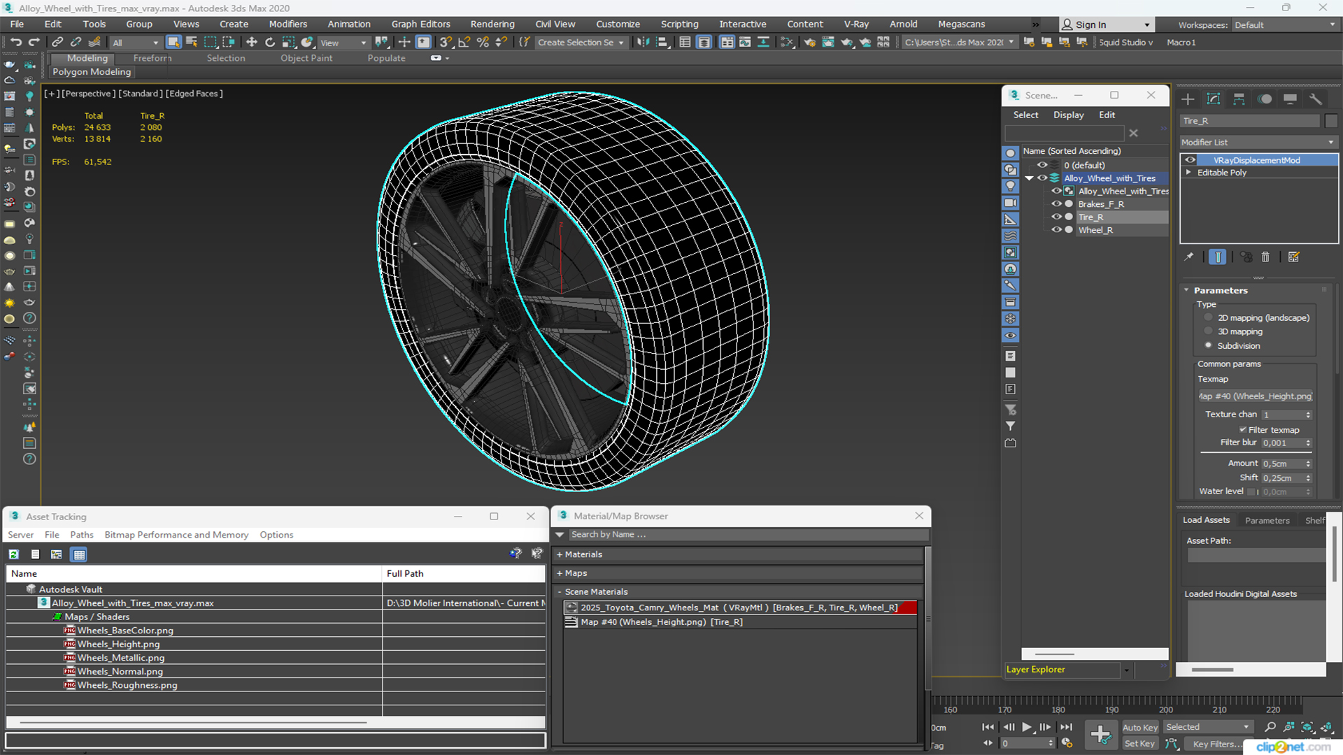 3D model Alloy Wheel with Tires for 3D Print