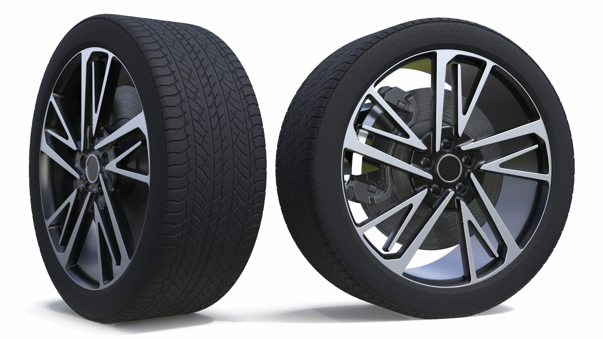 3D model Alloy Wheel with Tires for 3D Print