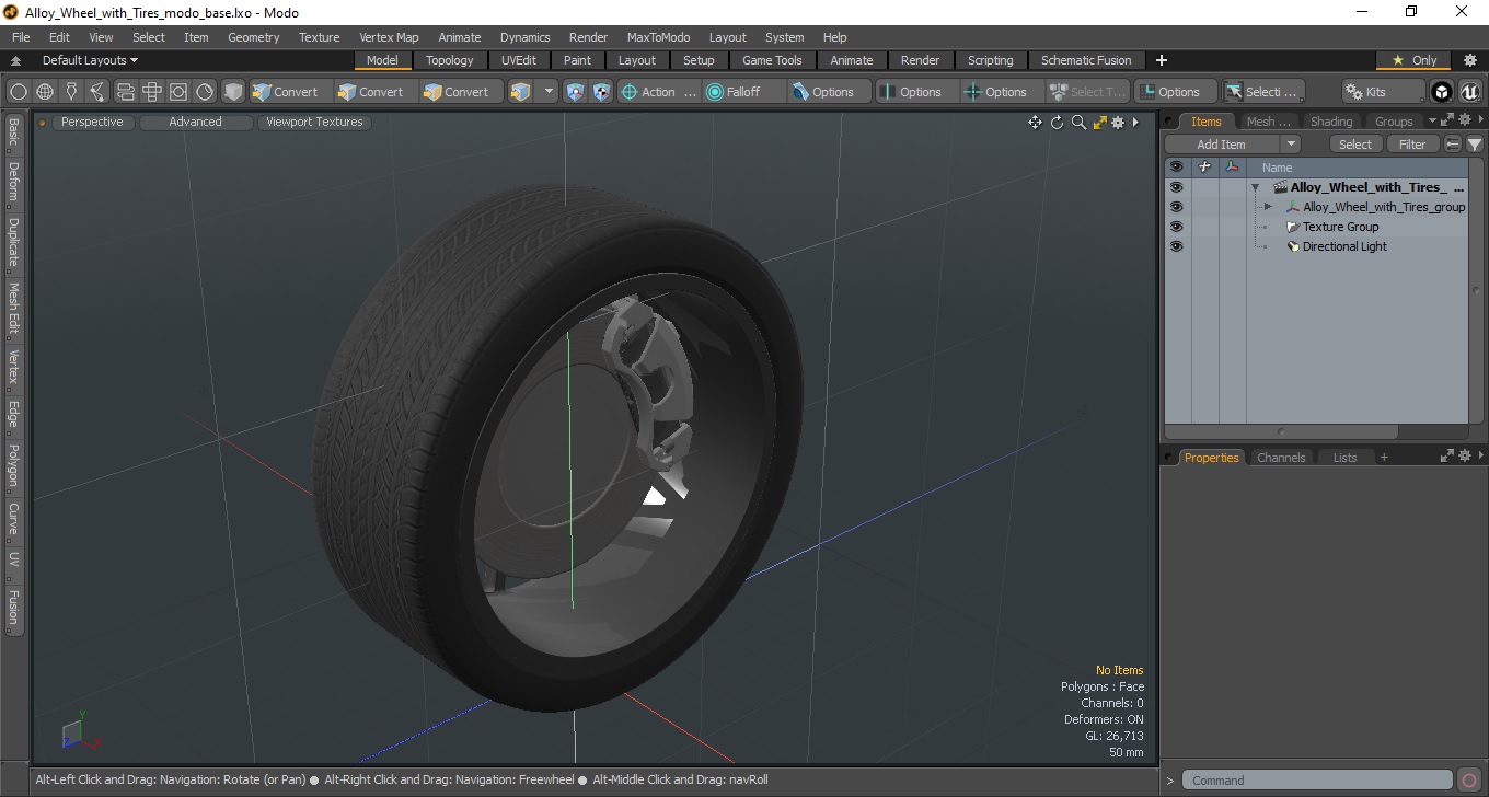 3D model Alloy Wheel with Tires for 3D Print