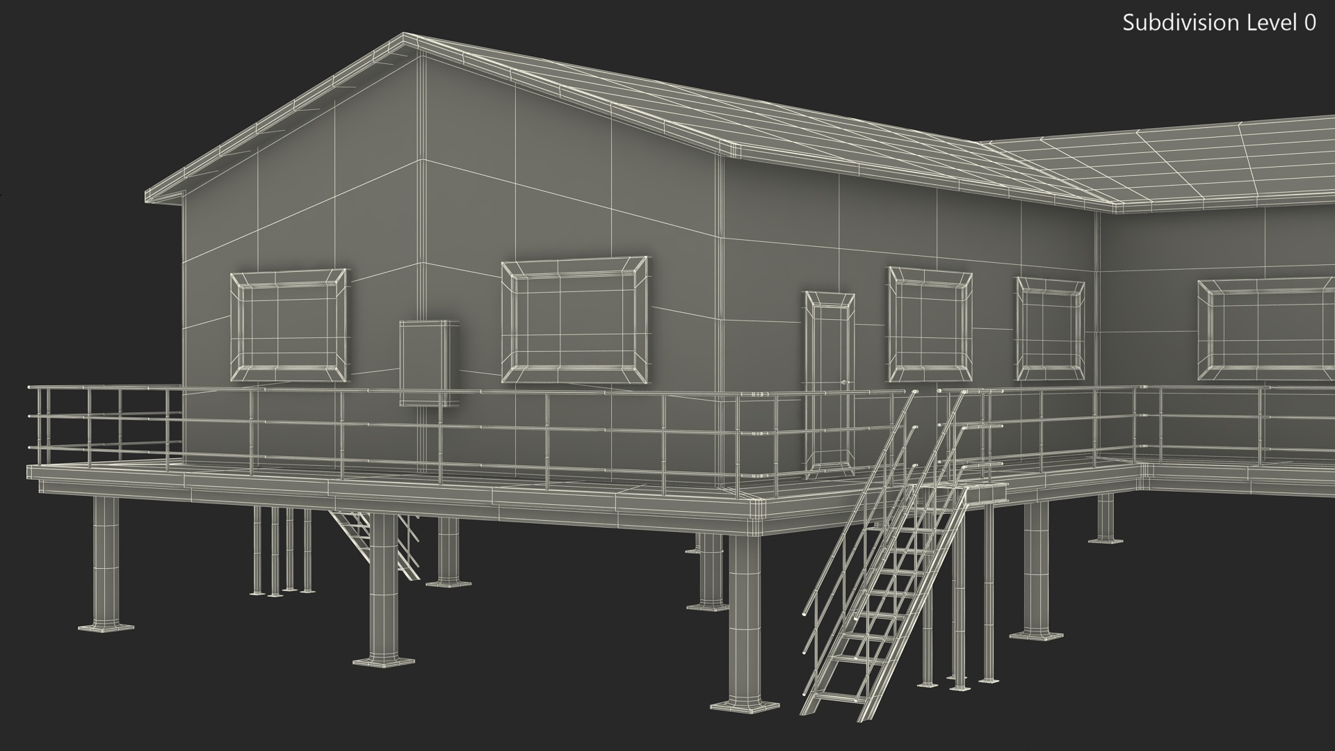 Oil Refinery Control Station Building 3D