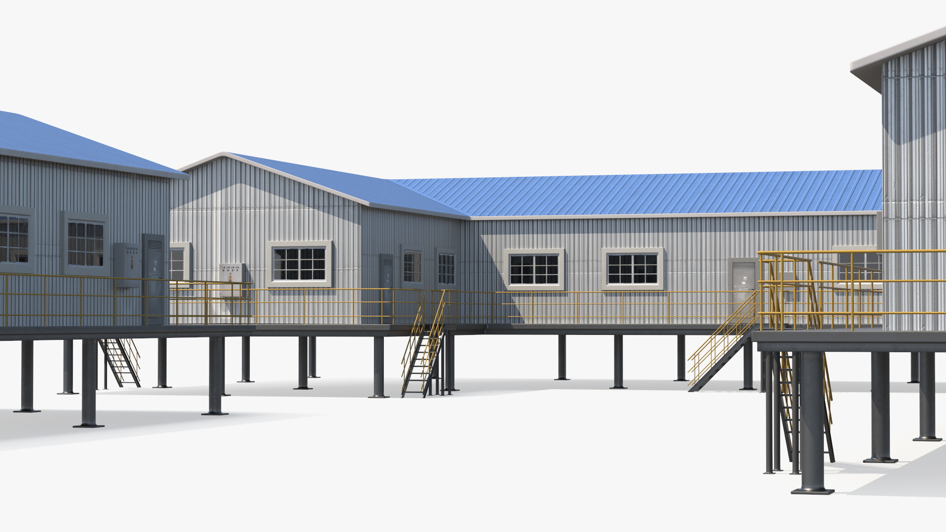 Oil Refinery Control Station Building 3D