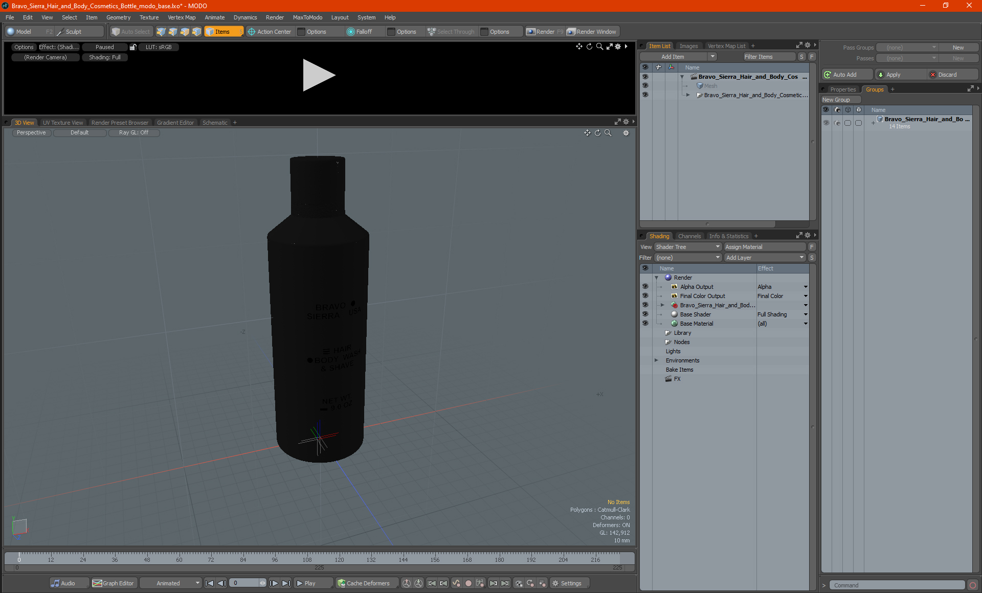 3D Bravo Sierra Hair and Body Cosmetics Bottle model