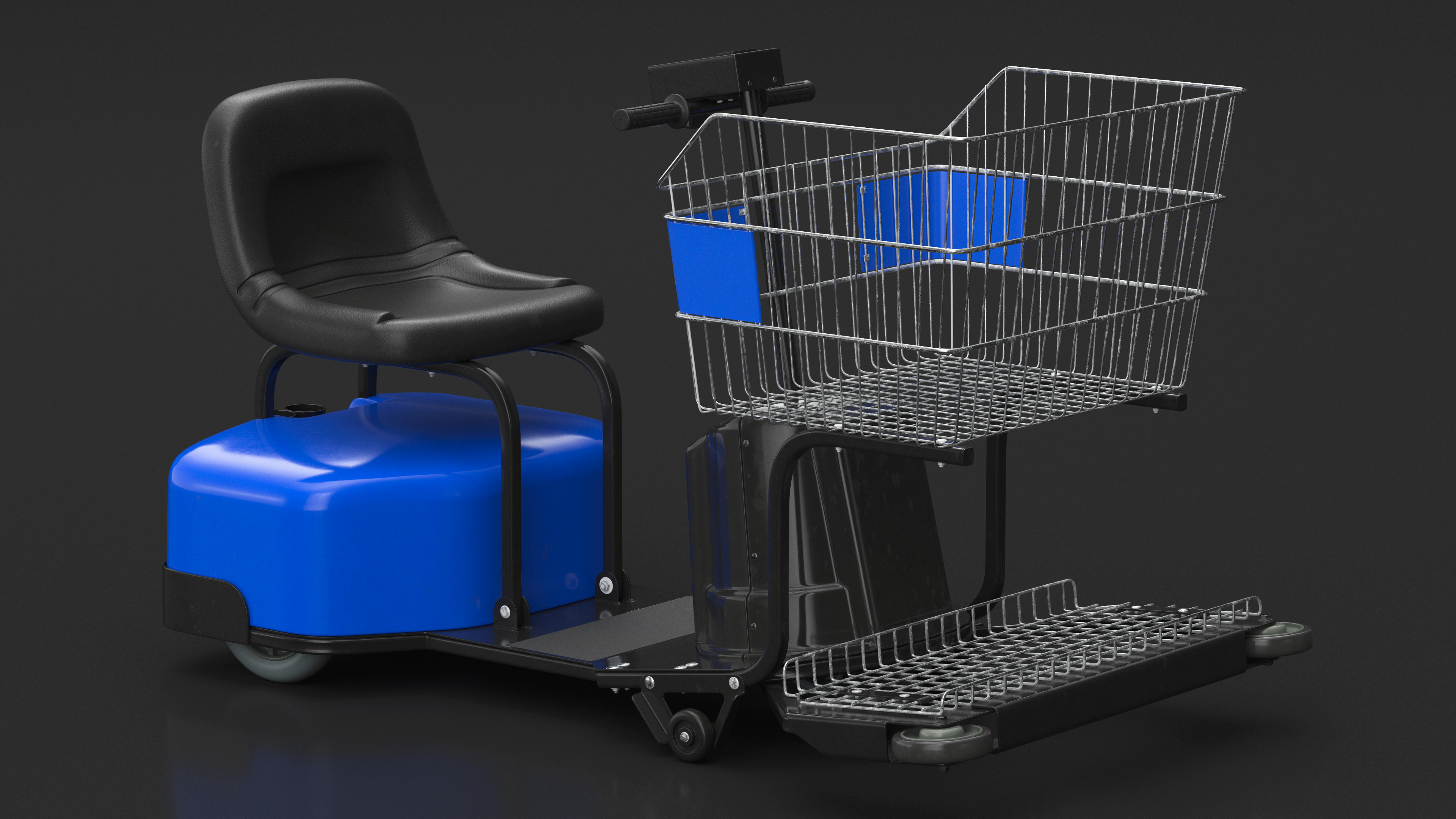 3D Electric Grocery Scooter New Blue model