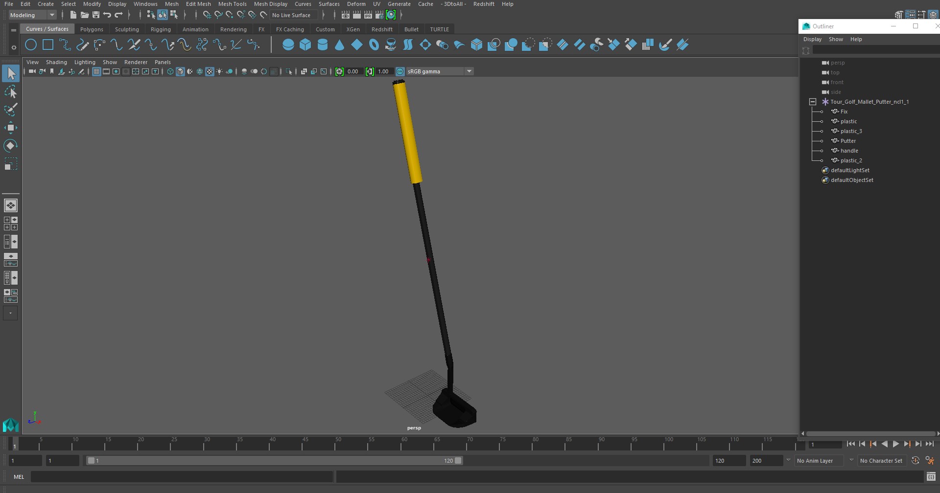 3D Tour Golf Mallet Putter model