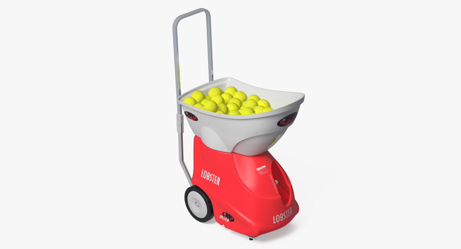 Portable Tennis Ball Machine with Balls 3D model