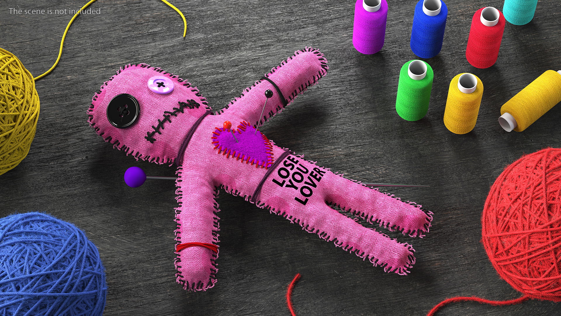 Voodoo Doll Pink Funny 3D