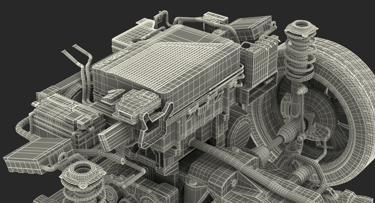 Nissan Leaf Engine and Chassis and Battery Pack 3D