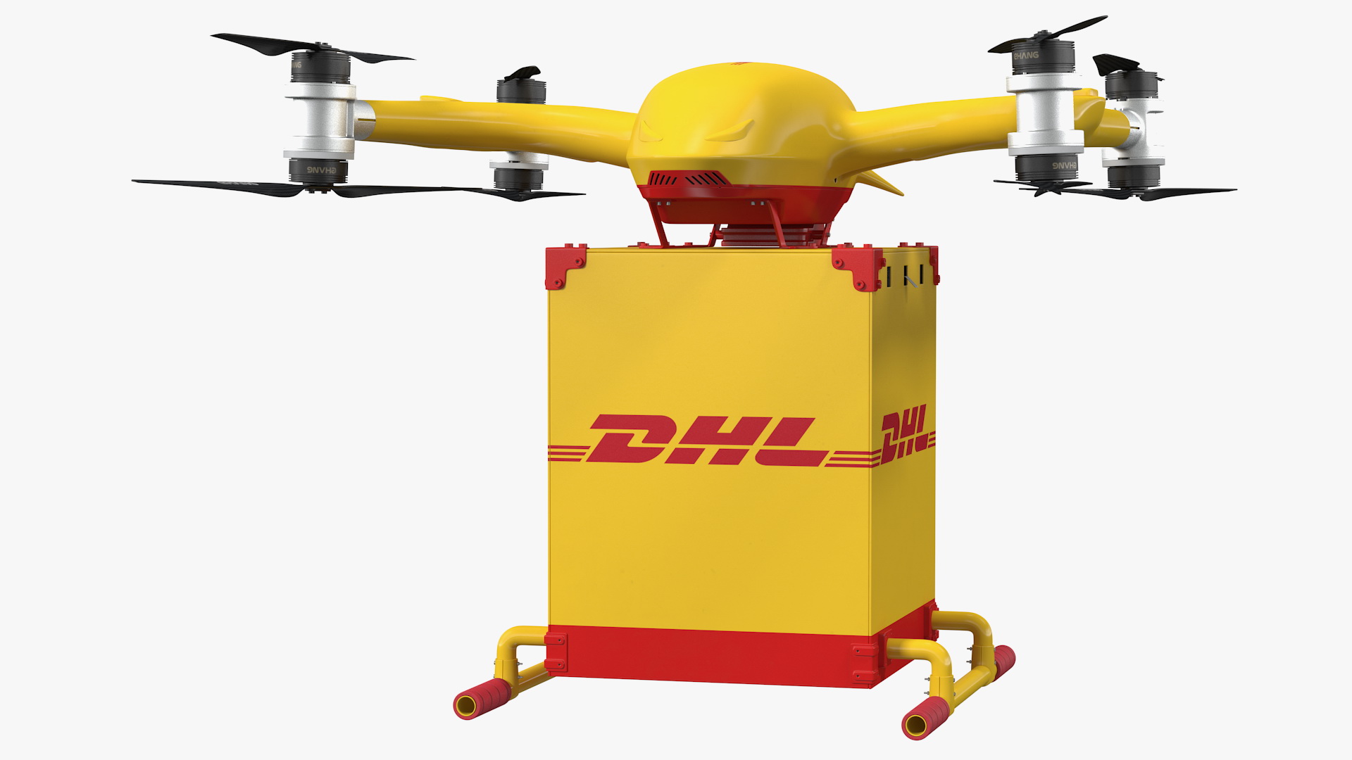 DHL Express Station with Delivery Drone 3D model