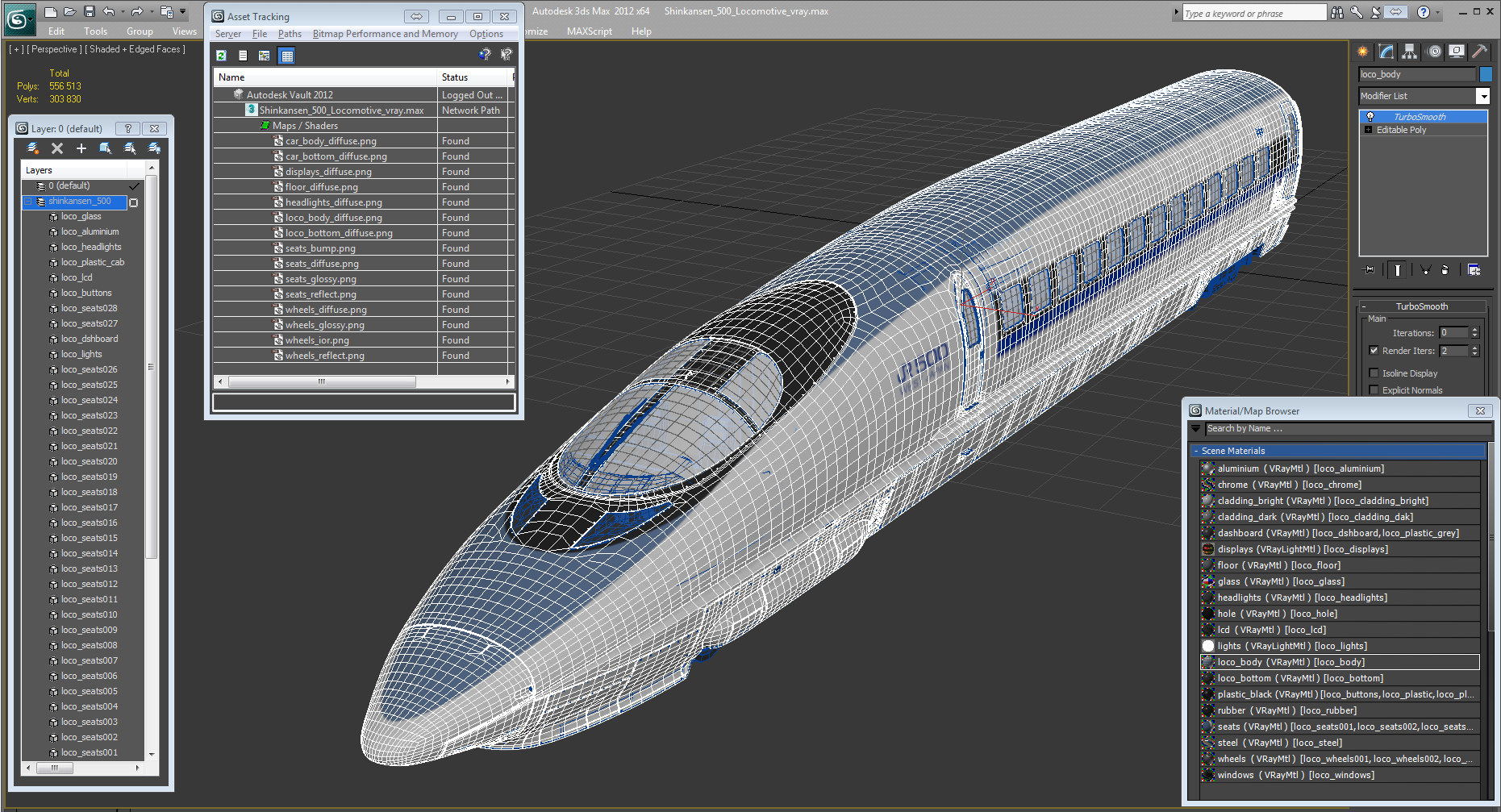 3D model Shinkansen 500 Locomotive