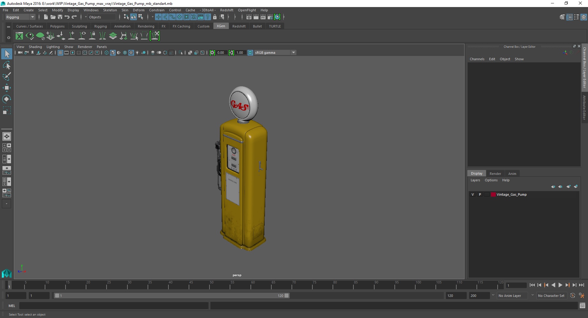 3D Vintage Gas Pump