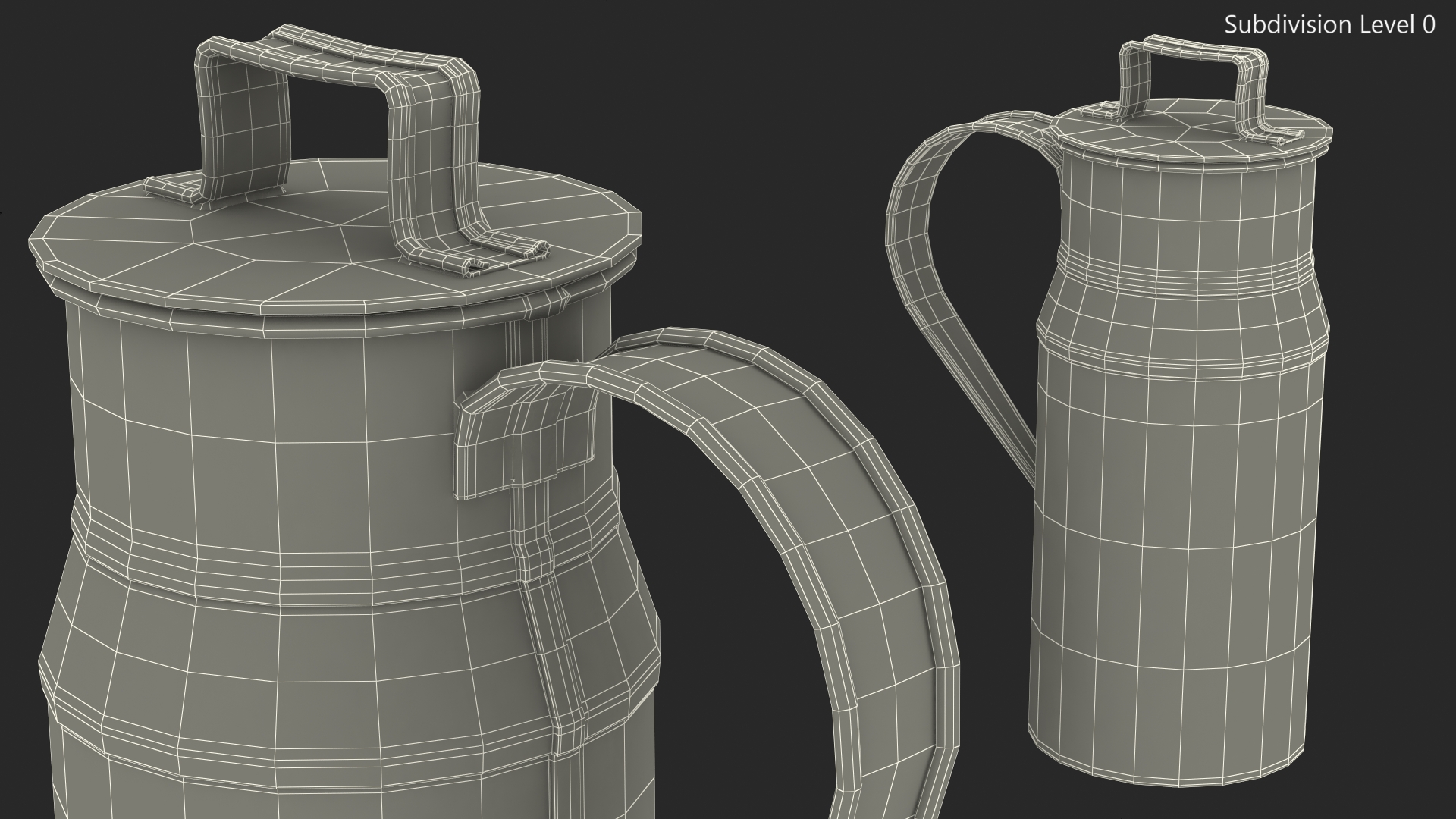 3D Vintage Copper Milk Can model