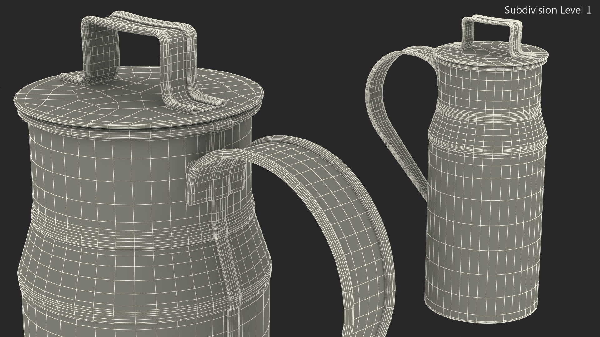 3D Vintage Copper Milk Can model