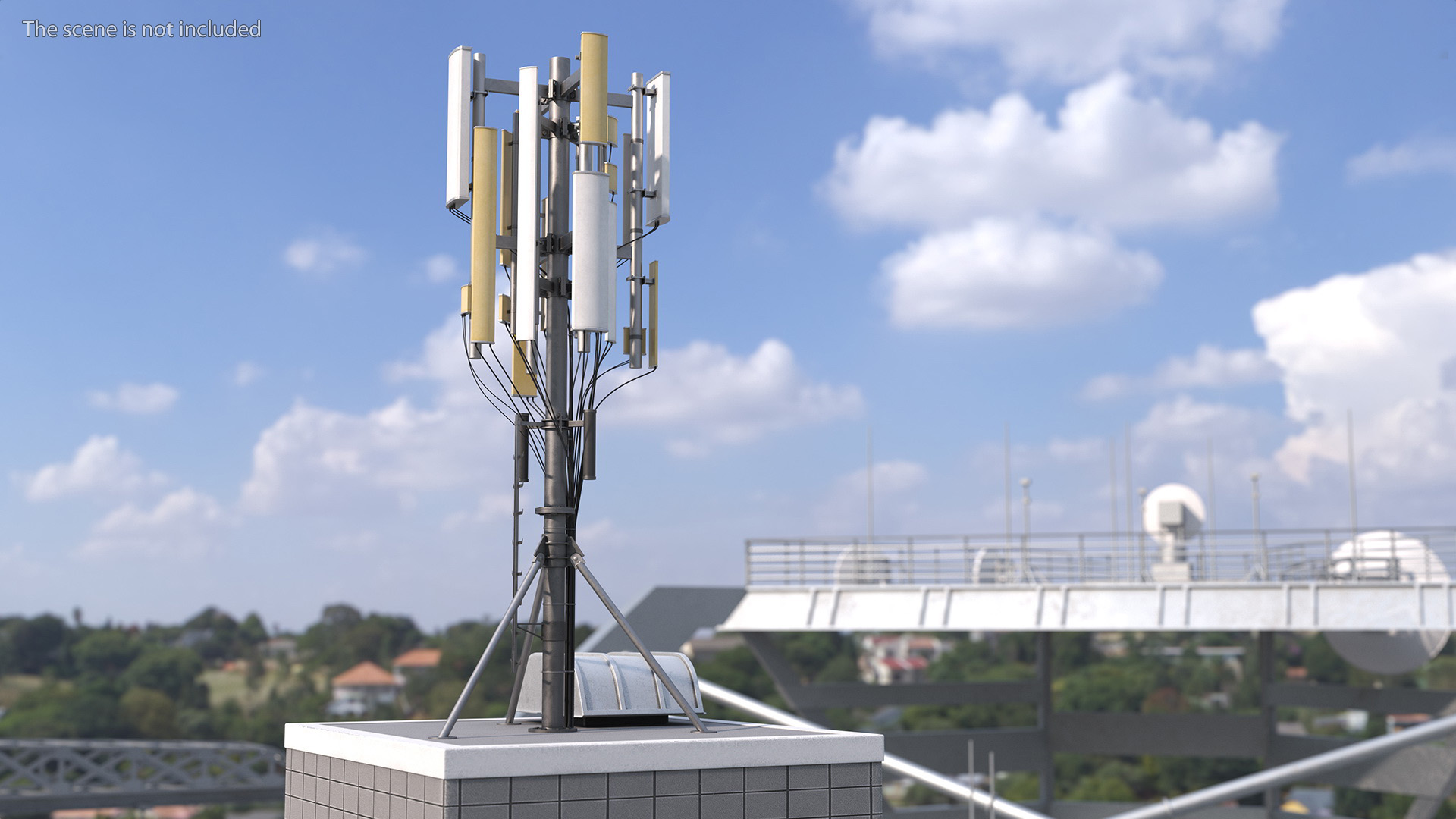 3D Rooftop Entrance with Network Transmitter