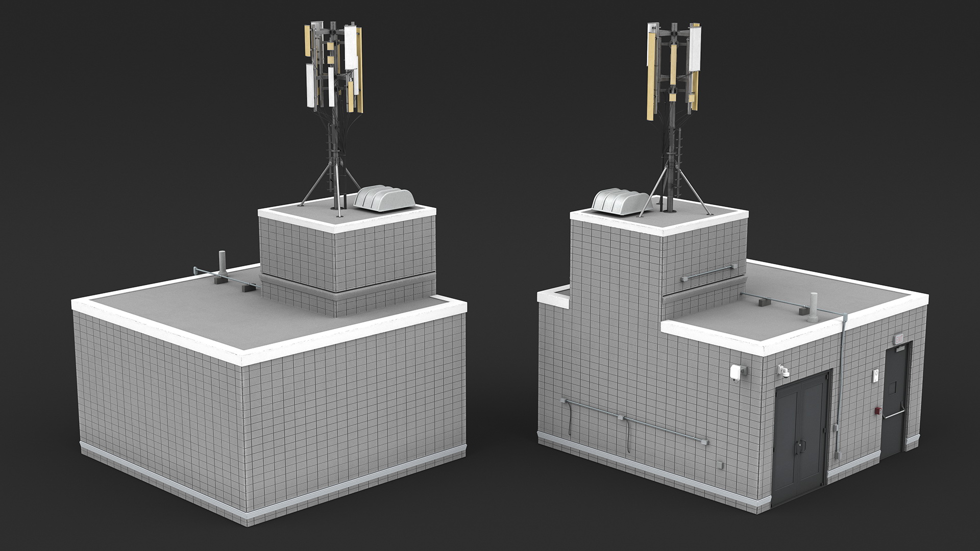 3D Rooftop Entrance with Network Transmitter