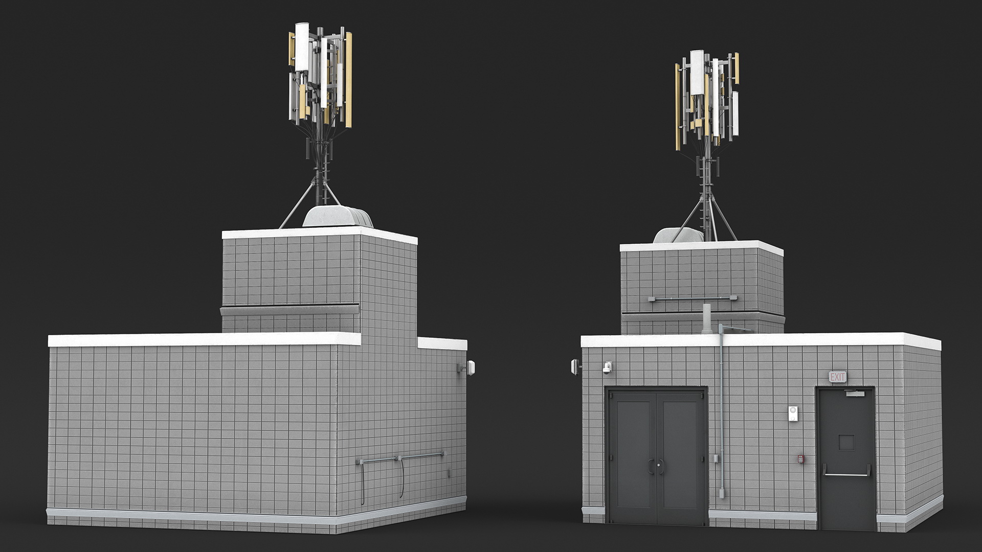 3D Rooftop Entrance with Network Transmitter