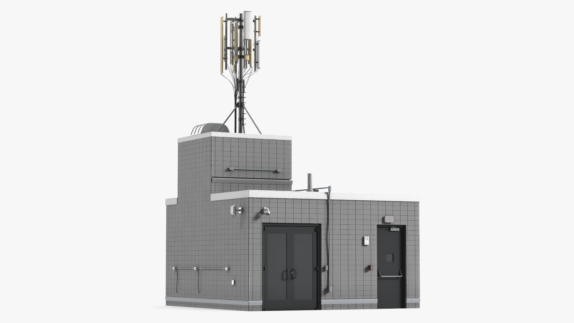 3D Rooftop Entrance with Network Transmitter