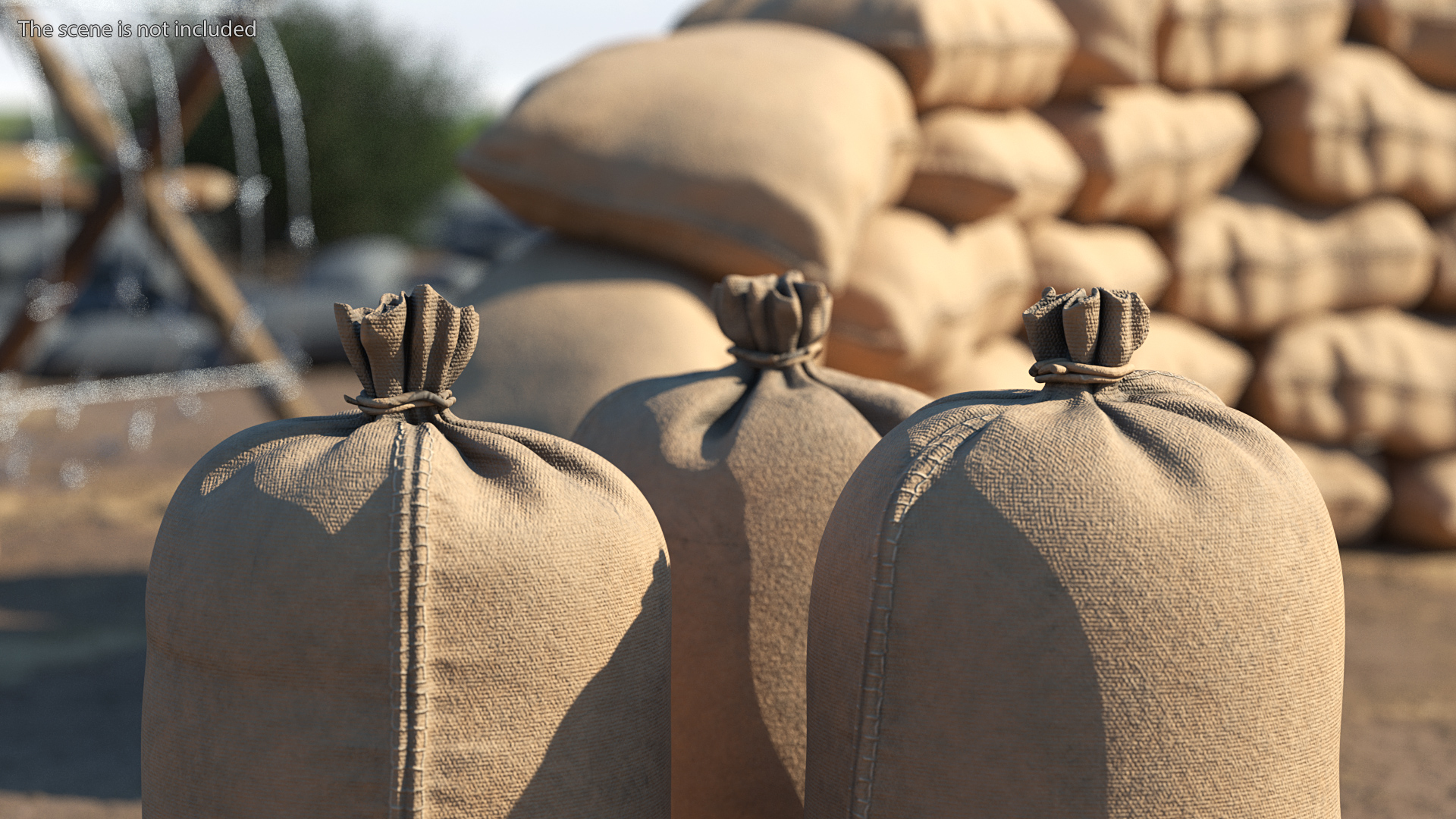 3D Standing Military Sandbags