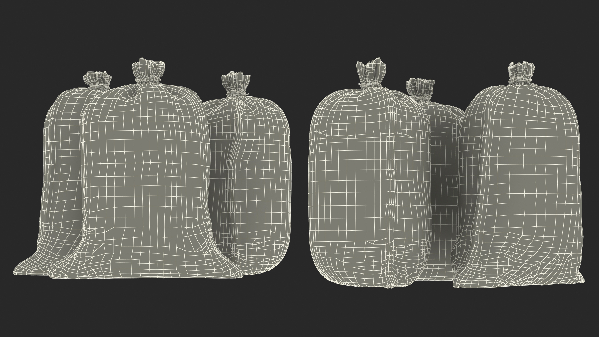 3D Standing Military Sandbags