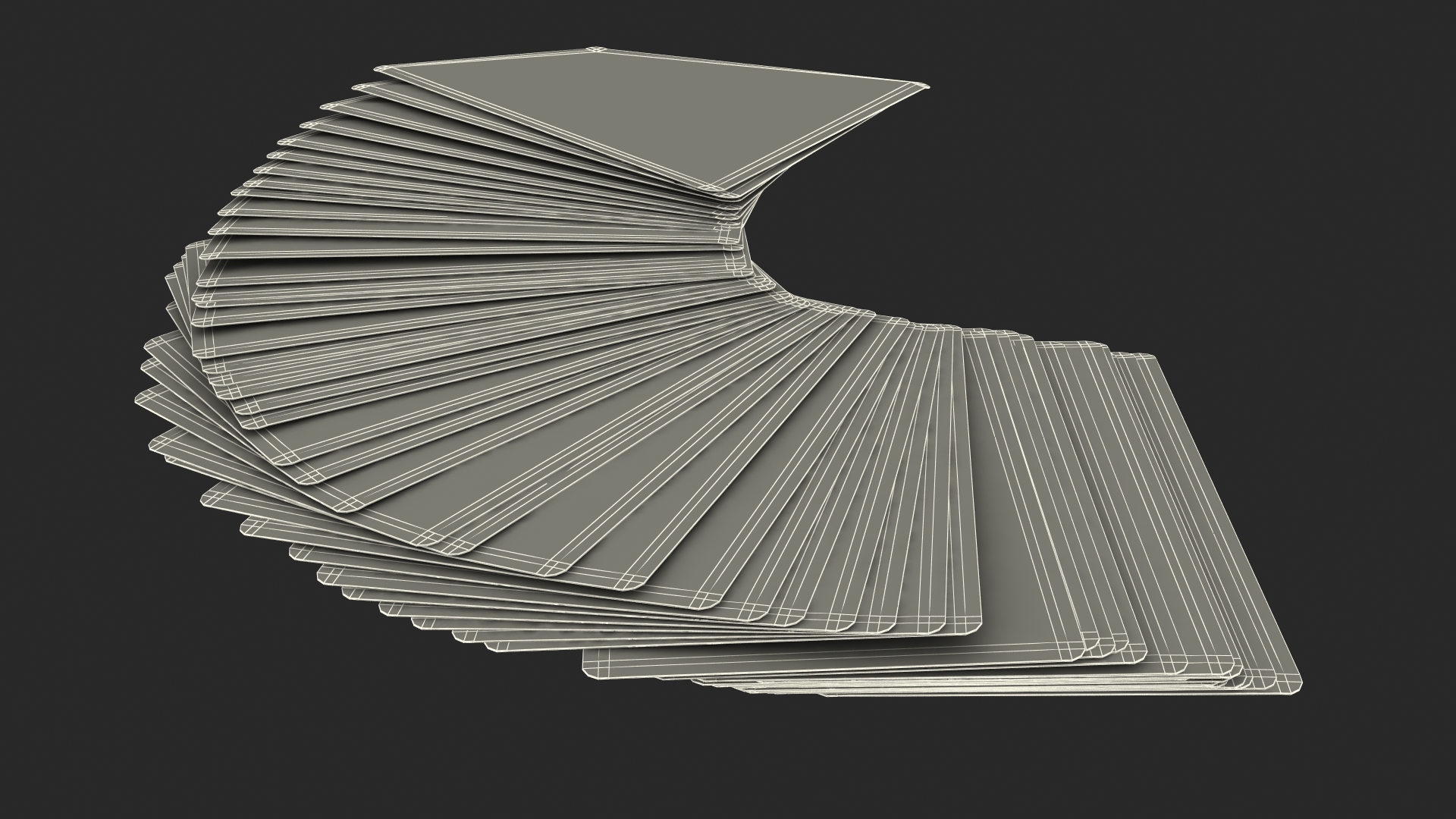 3D model Row of Playing Cards