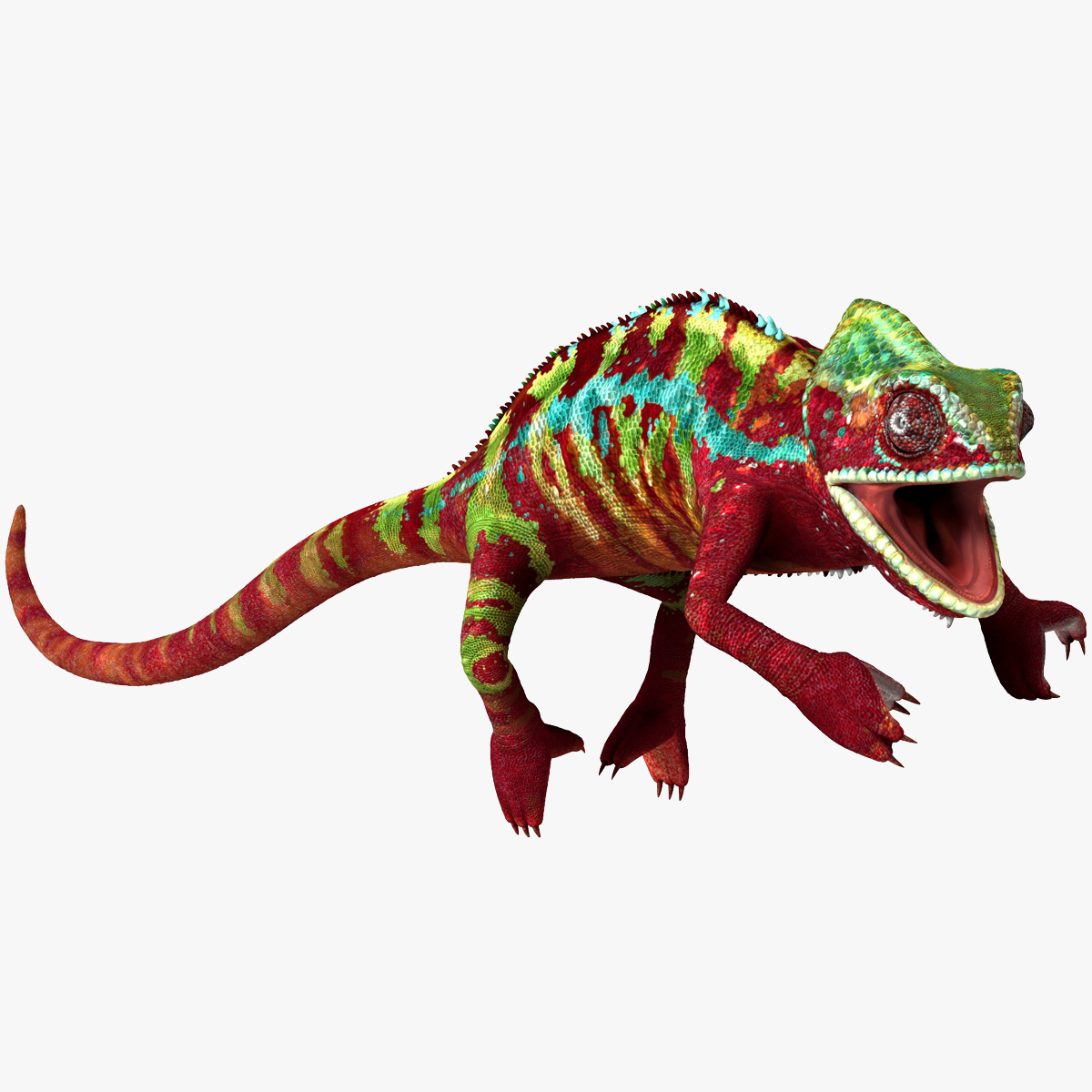 Chameleon Red Rigged for Cinema 4D 3D model