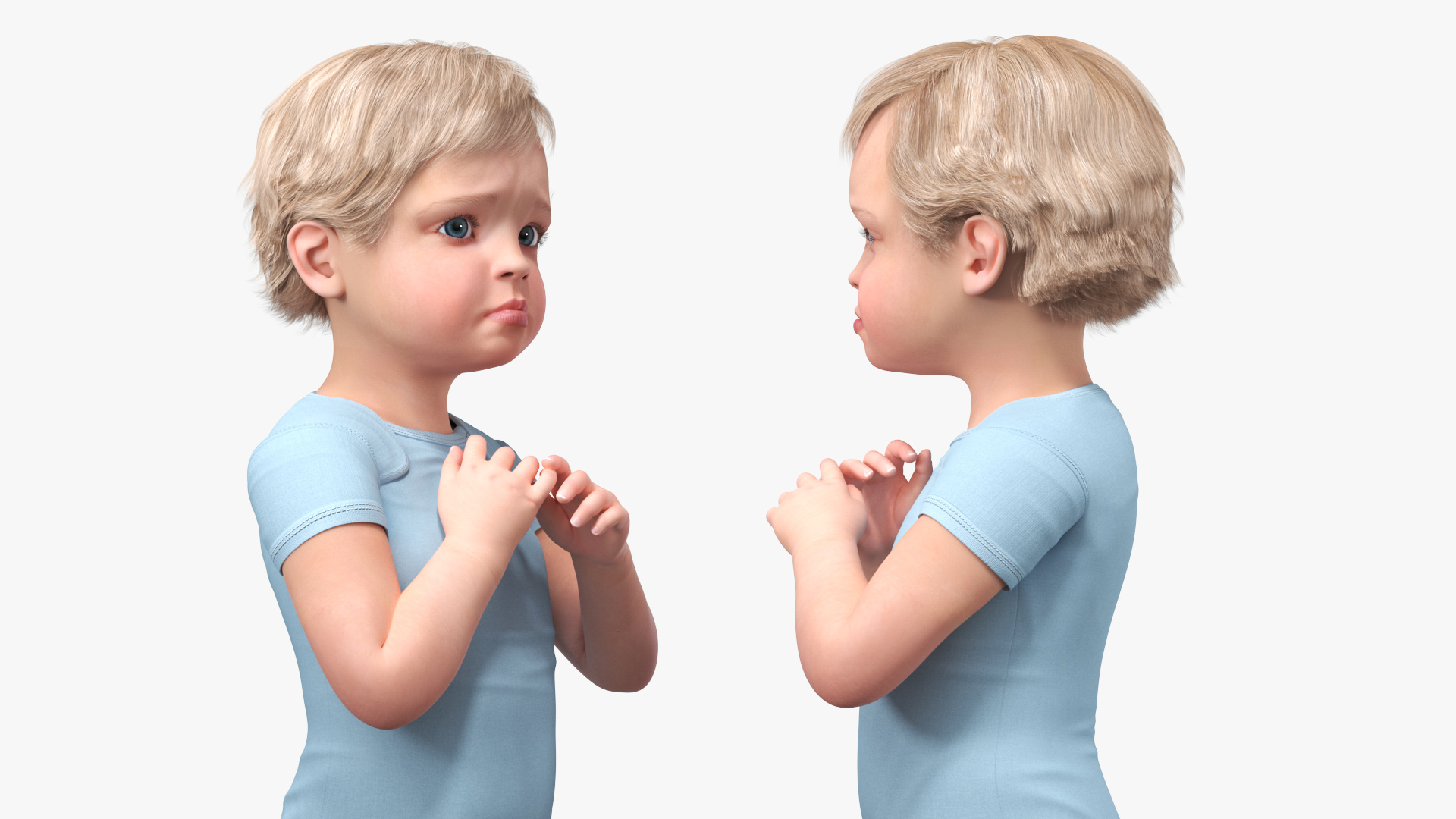 3D Toddler in Bodysuit Standing Pose model