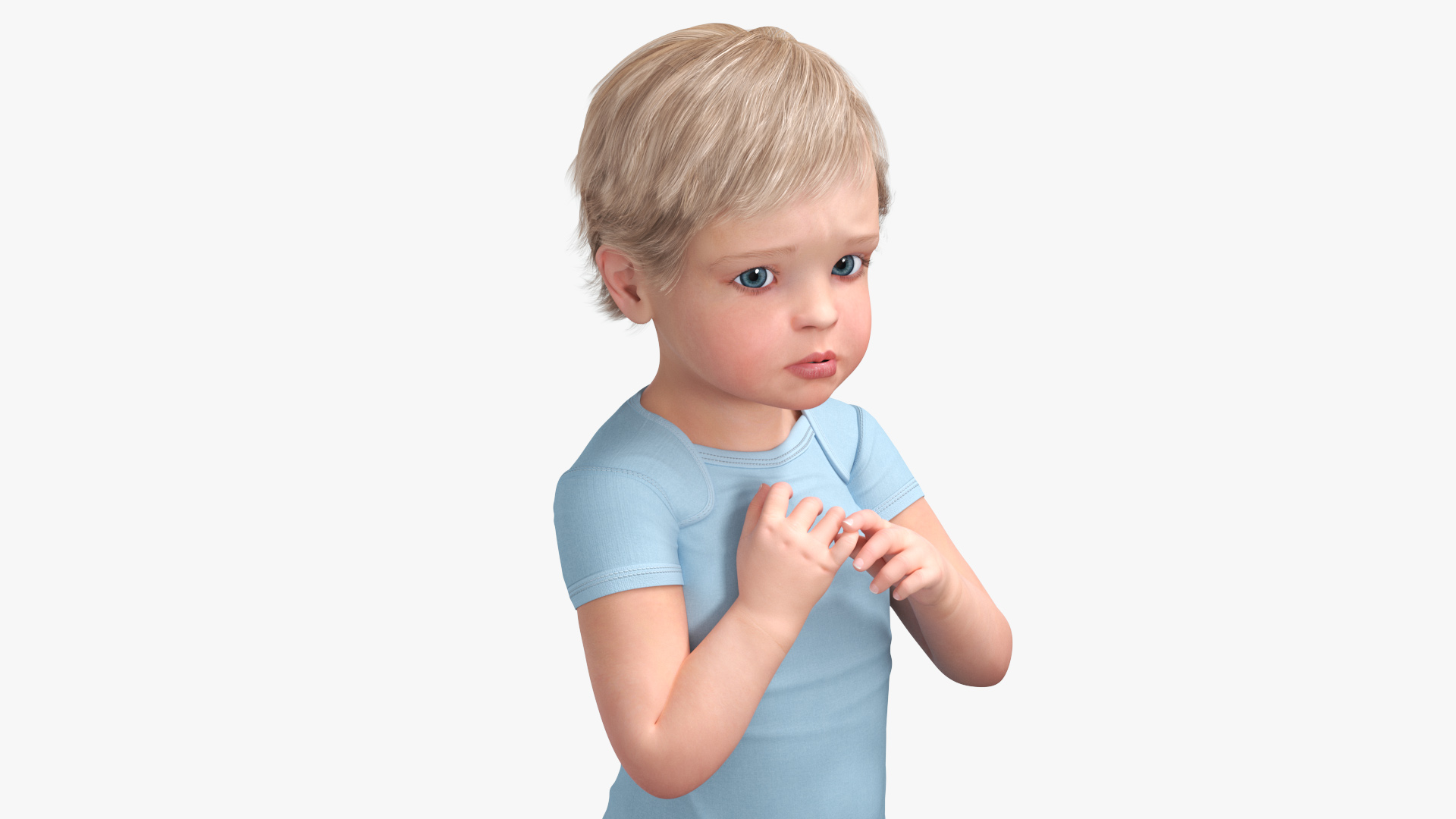 3D Toddler in Bodysuit Standing Pose model