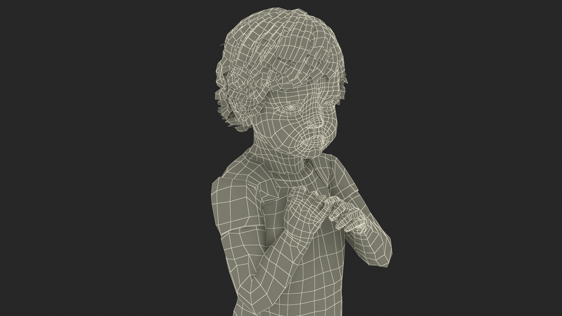 3D Toddler in Bodysuit Standing Pose model