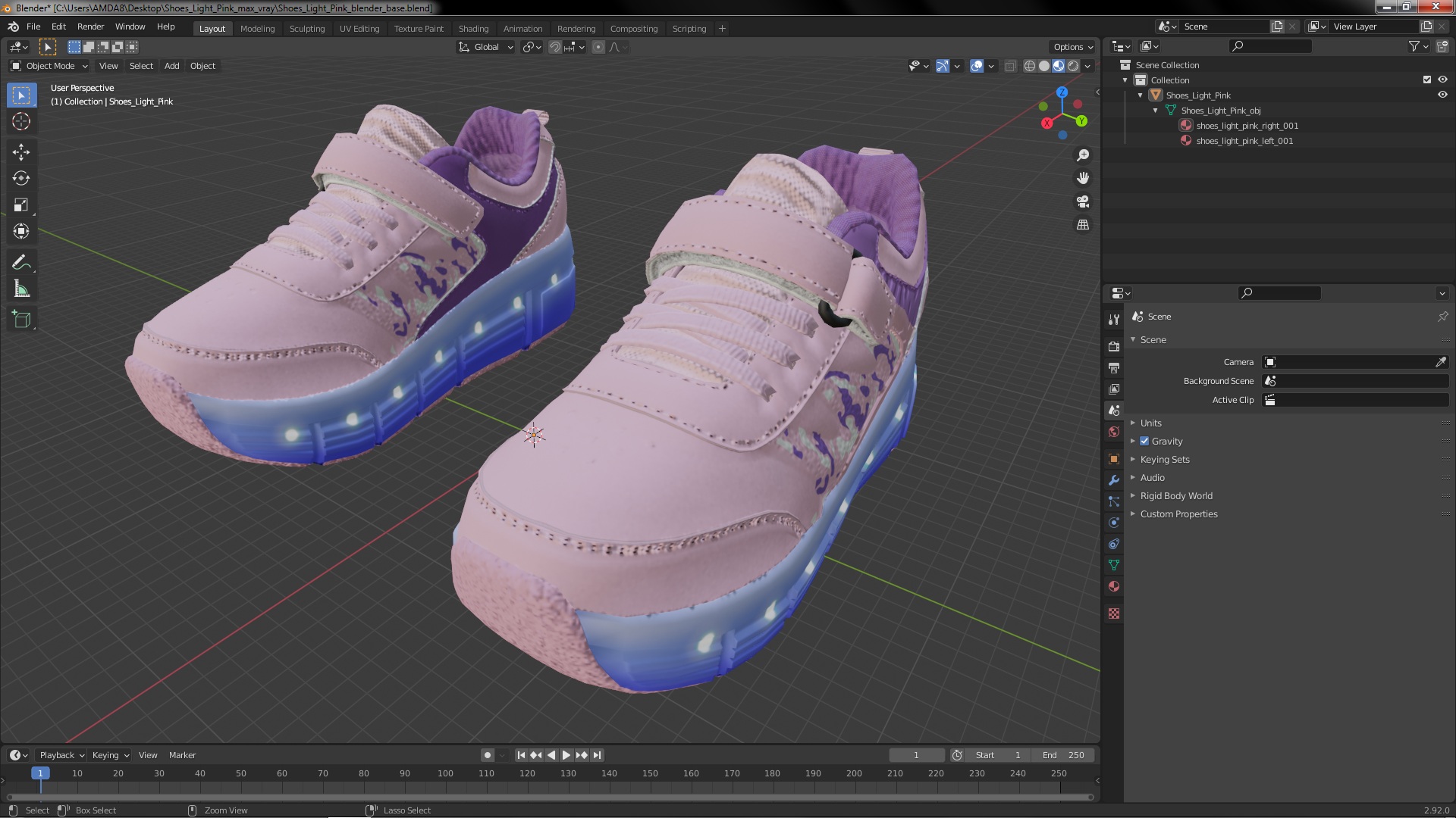 3D Shoes Light Pink