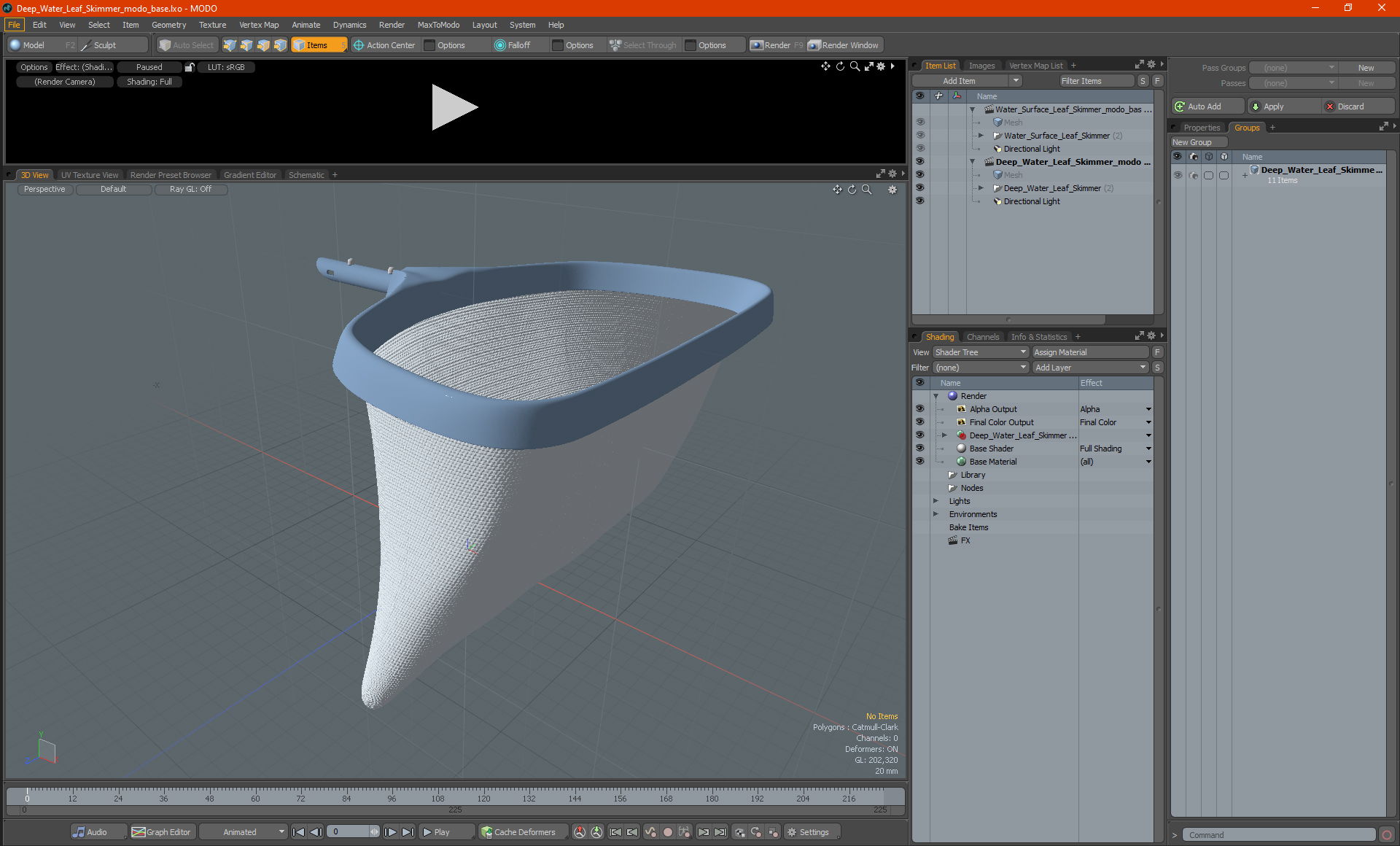 3D Deep Water Leaf Skimmer model