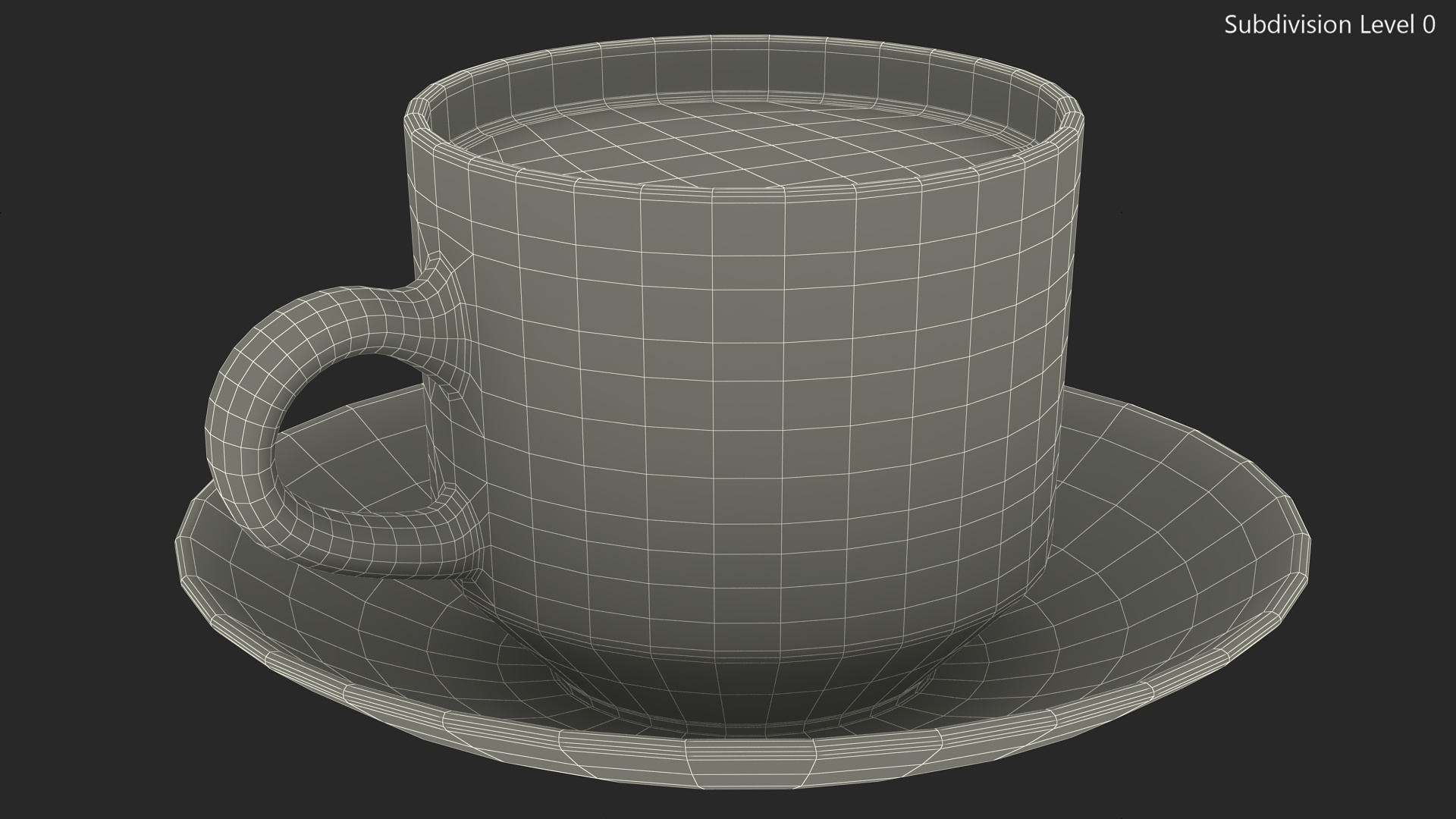 3D Large Cup with Saucer Full of Tea model