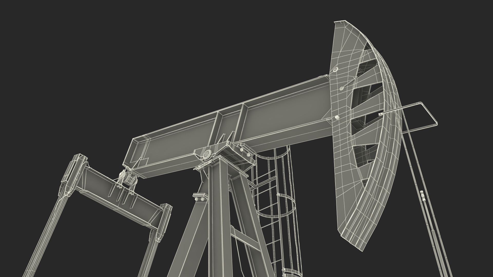 Oil Pumpjack Rigged 3D model