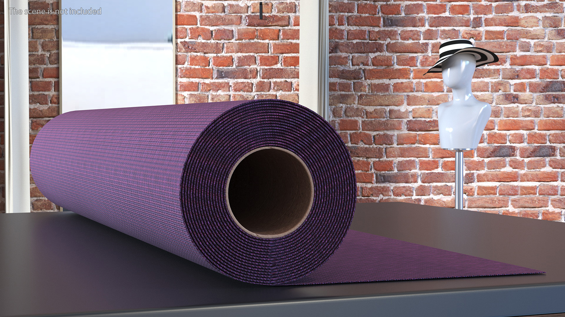 3D Fabric Roll Purple model