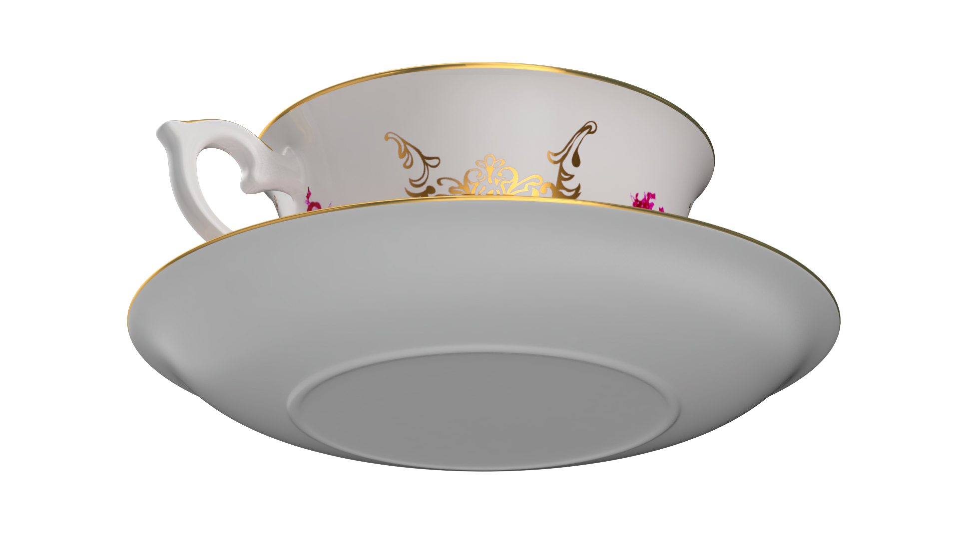 3D model Antique Teacup and Saucer