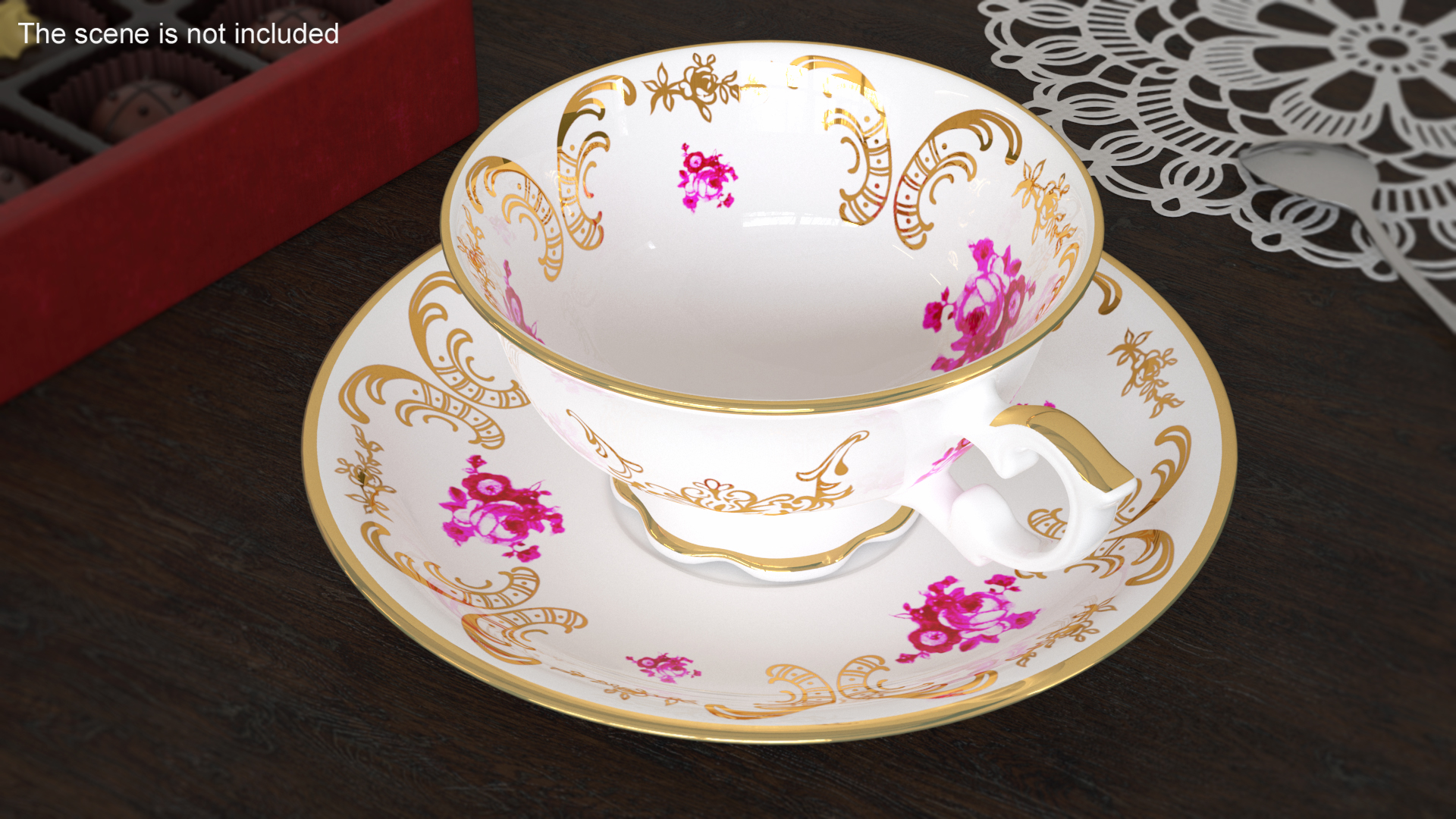 3D model Antique Teacup and Saucer