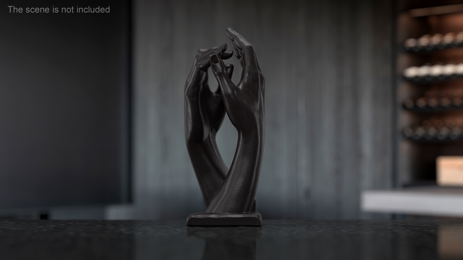 3D Hands Sculpture Black