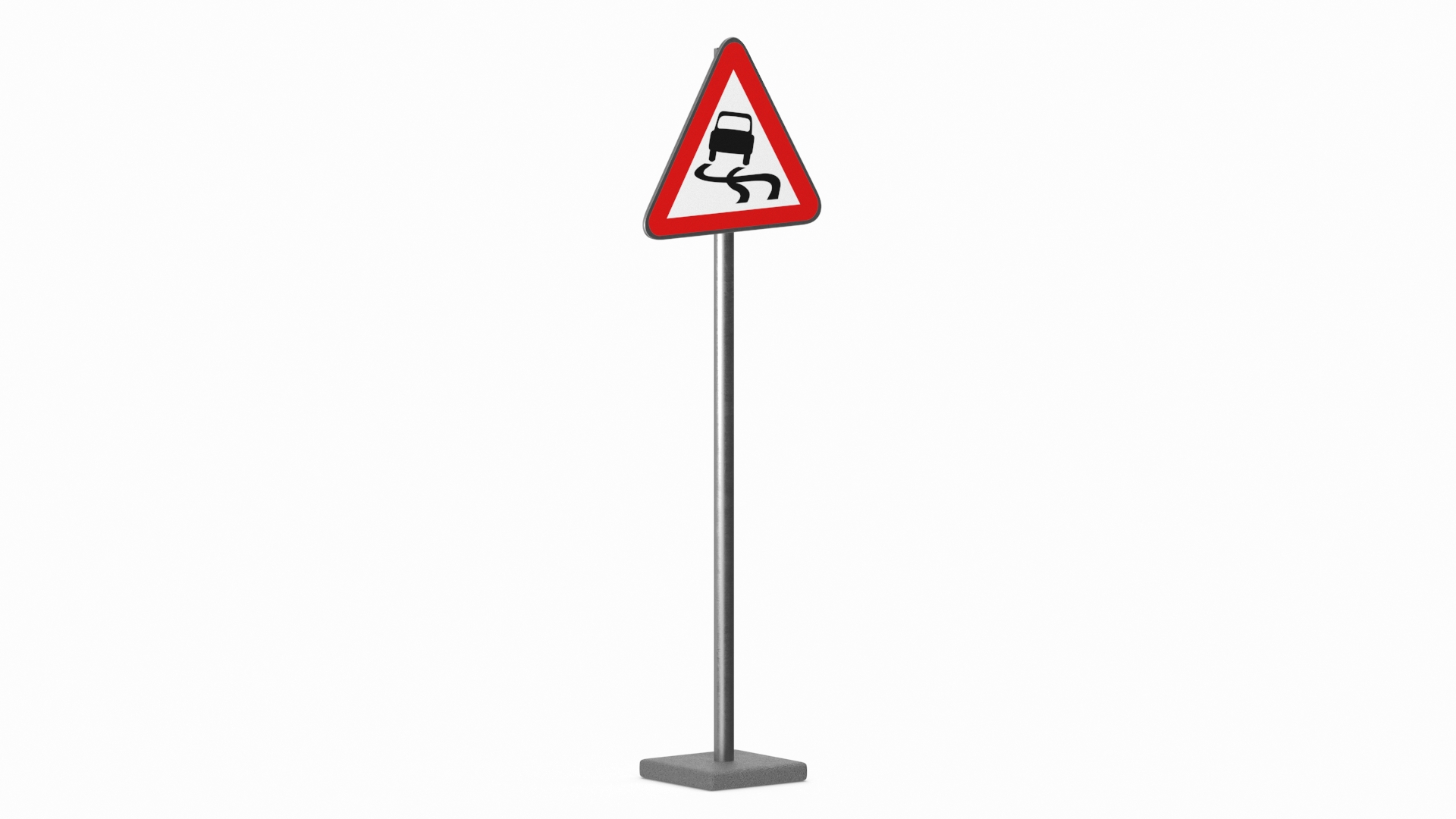 3D Road sign Slippery Road model