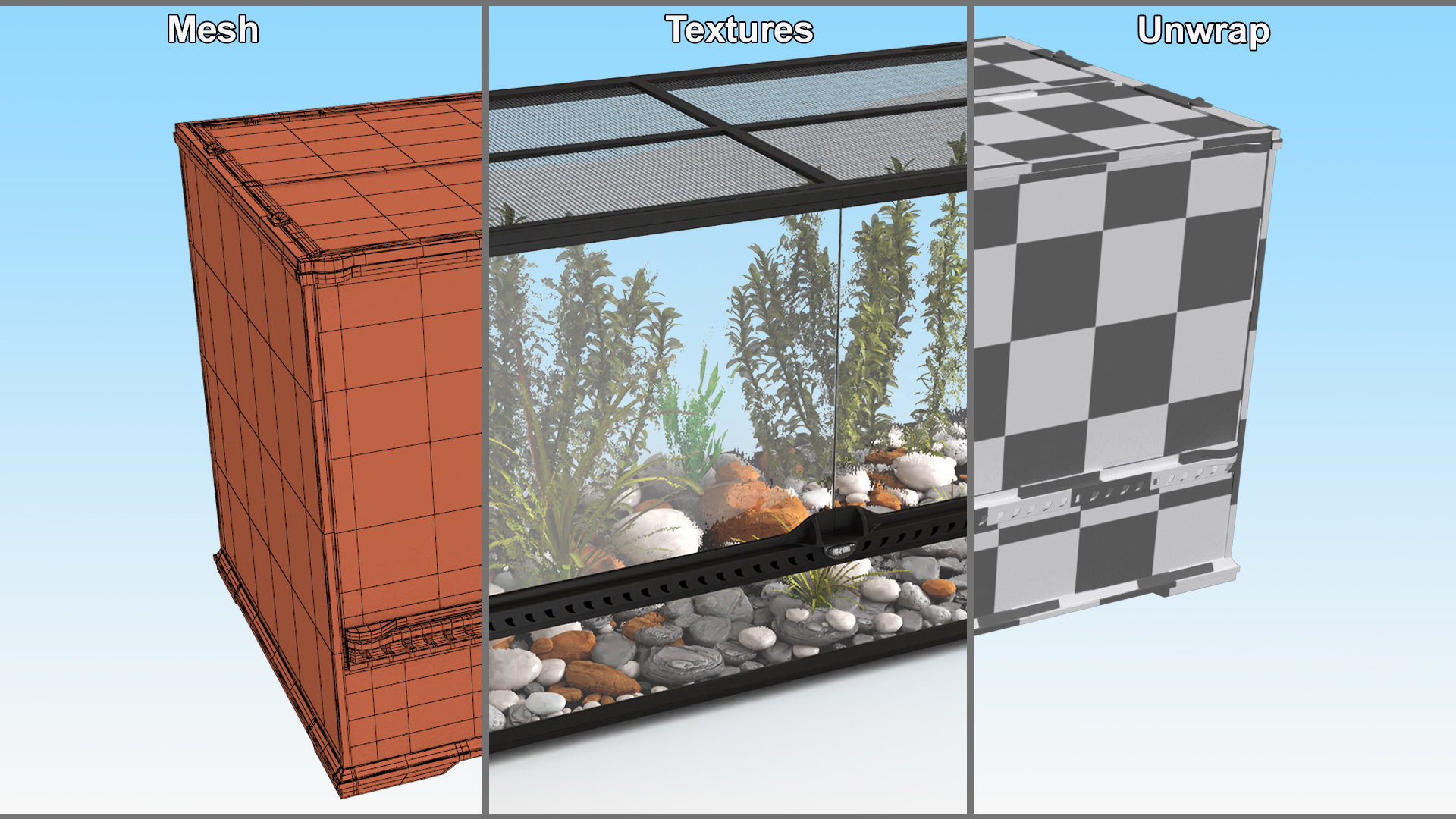 3D Exotic Plants Long Terrarium model