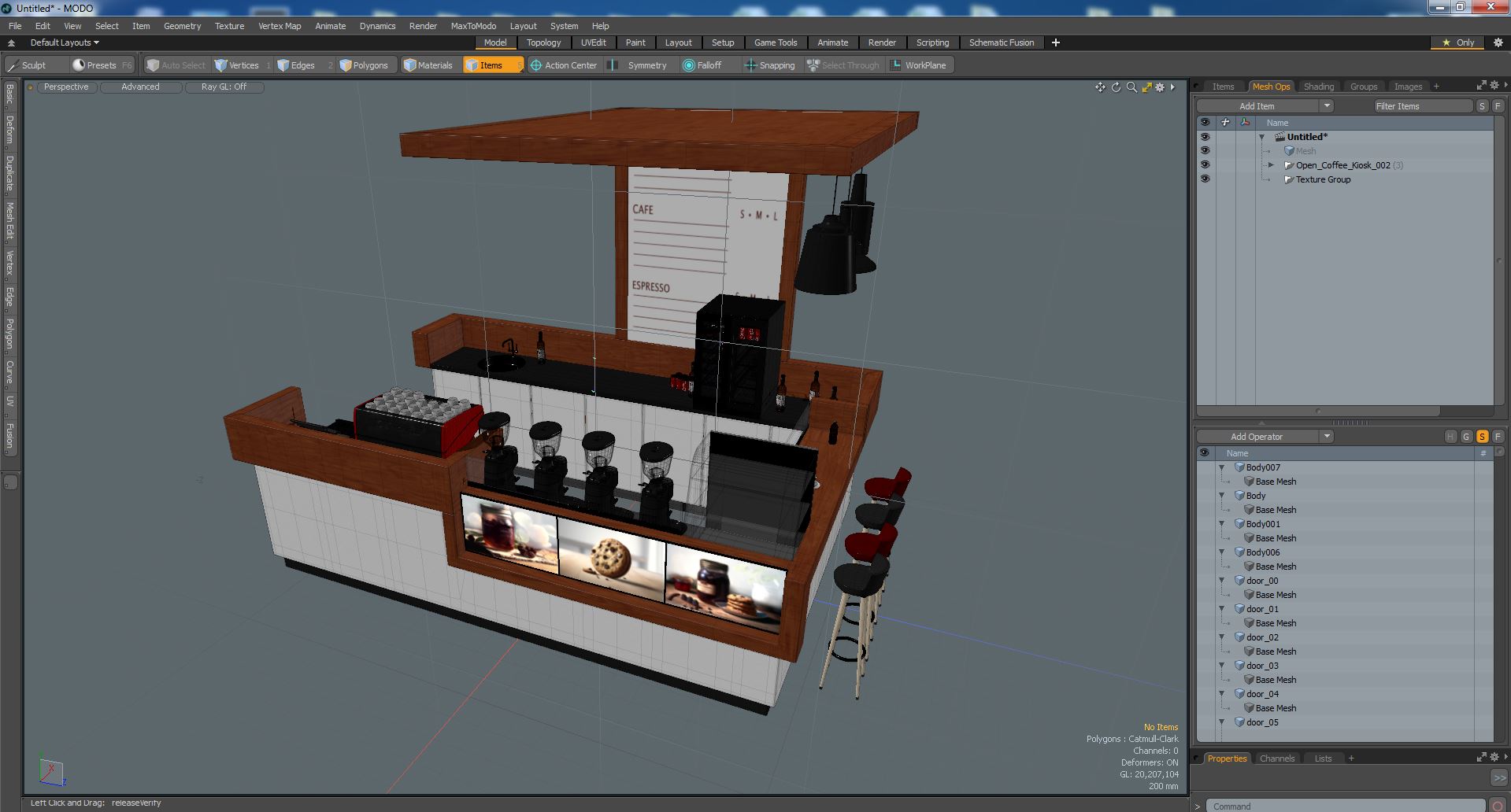 Open Coffee Kiosk 3D