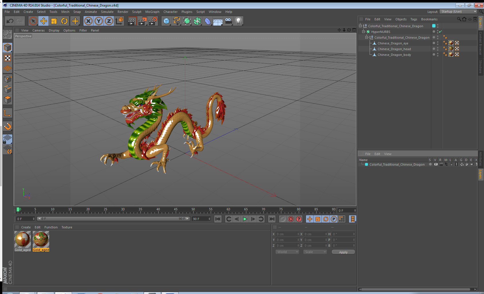 3D model Colorful Traditional Chinese Dragon