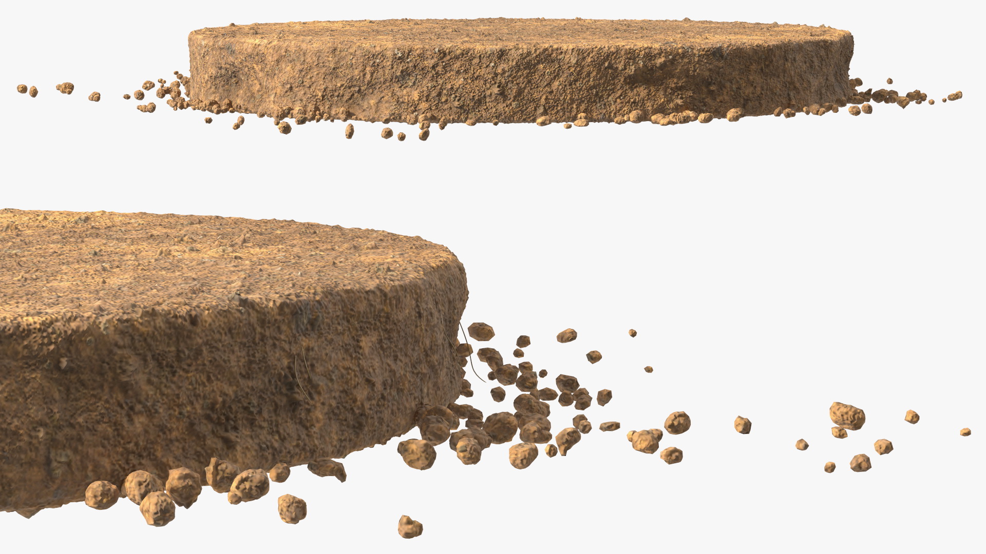 3D Round Soil Ground Cross Section