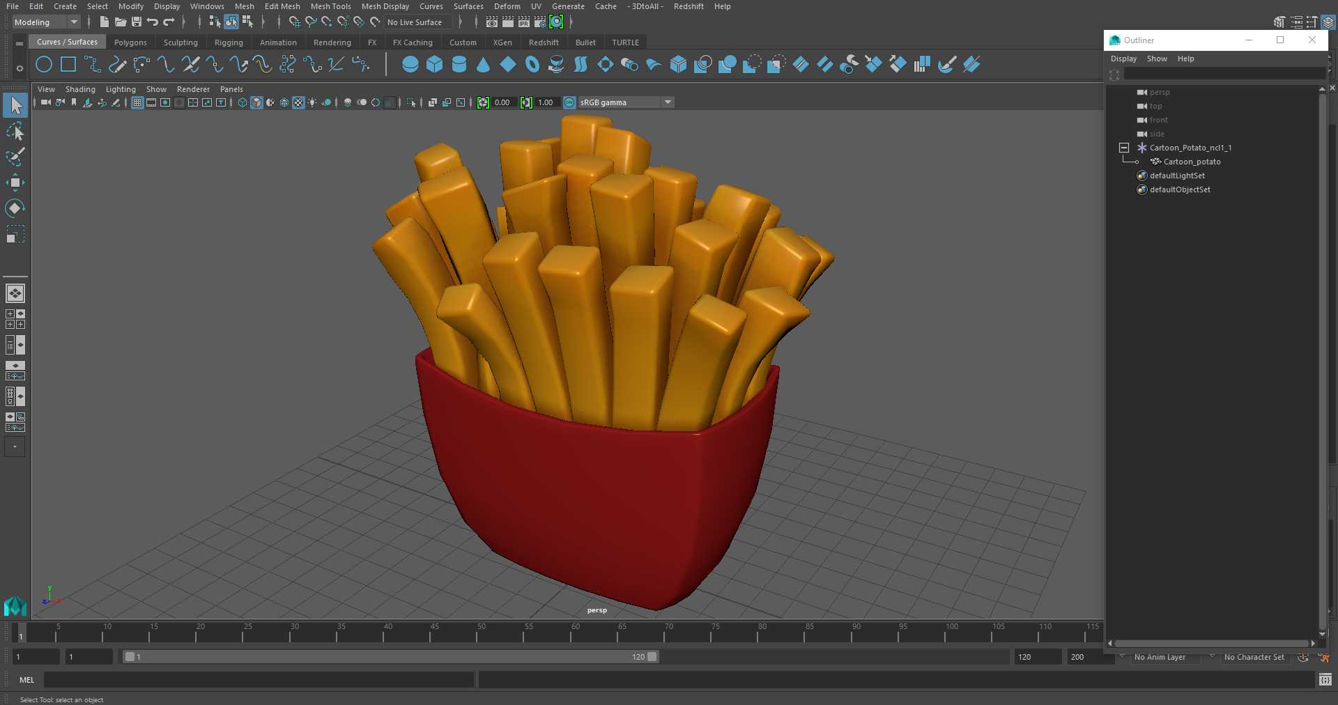 Cartoon Potato 3D model