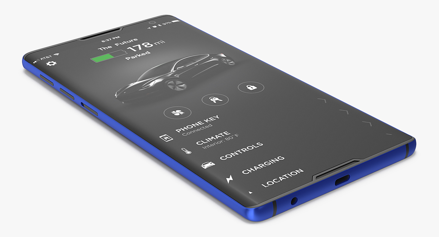 Tesla Phone Concept Blue 3D model