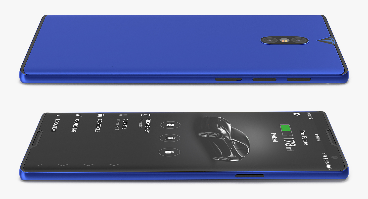 Tesla Phone Concept Blue 3D model