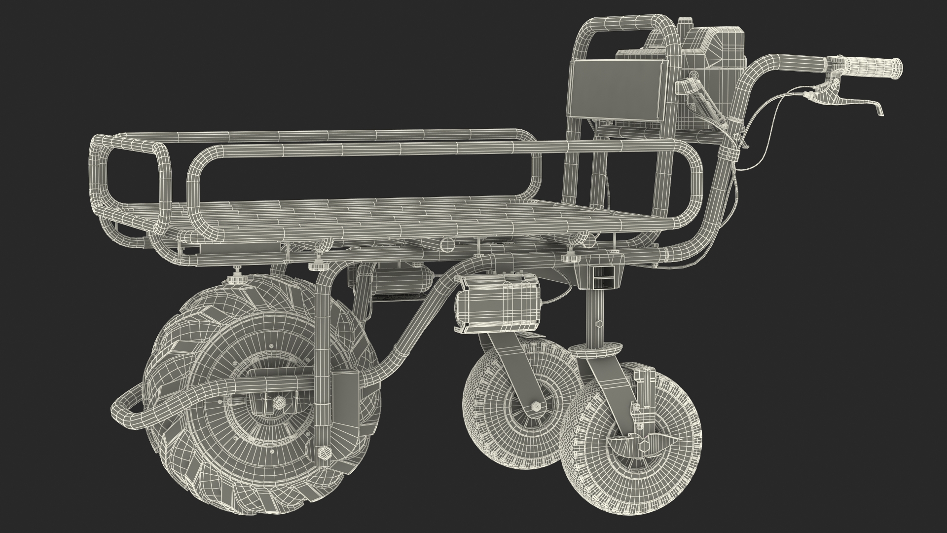 3D Battery Powered Wheelbarrow with Pipe Frame model