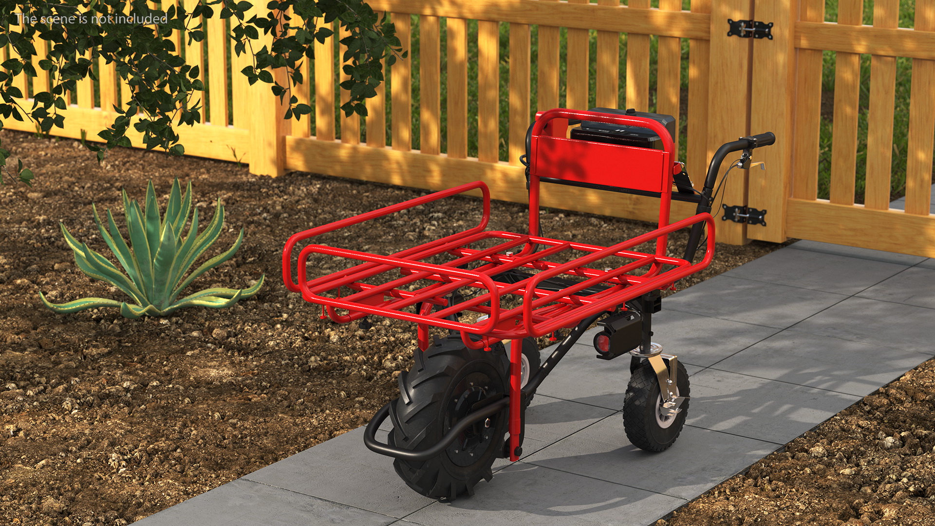 3D Battery Powered Wheelbarrow with Pipe Frame model